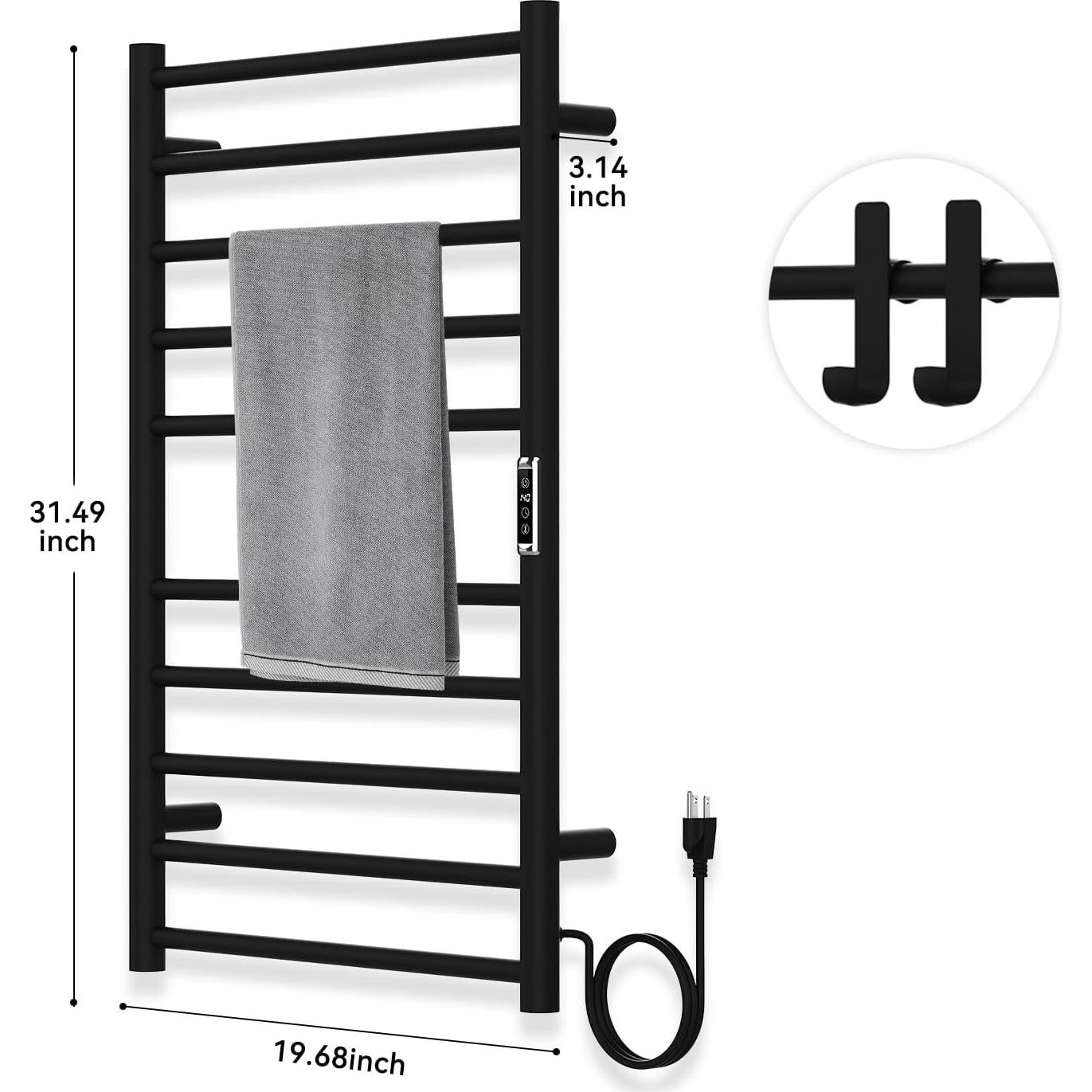 Calentador de Toallas Eléctrico SEHAUSEU 10 Bar Acero Inoxidable