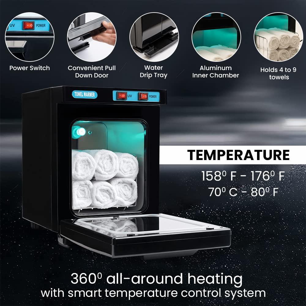 Calentador de Toallas WYZworks 5L con Gabinete UV - Negro