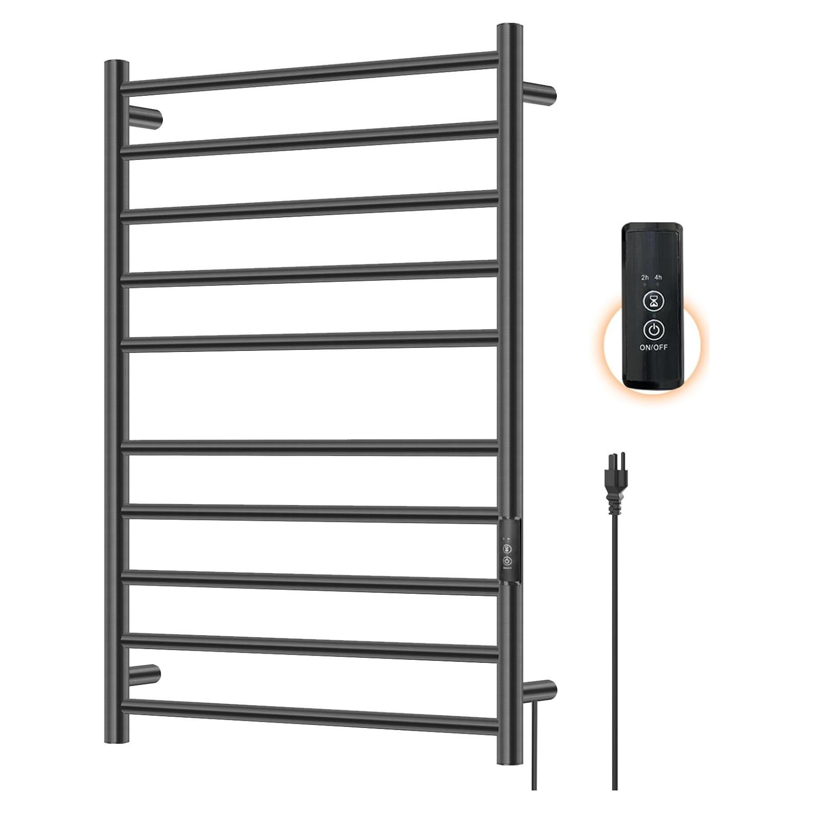 Soporte Calentador de Toallas Aquatrend 10 Barras Negro