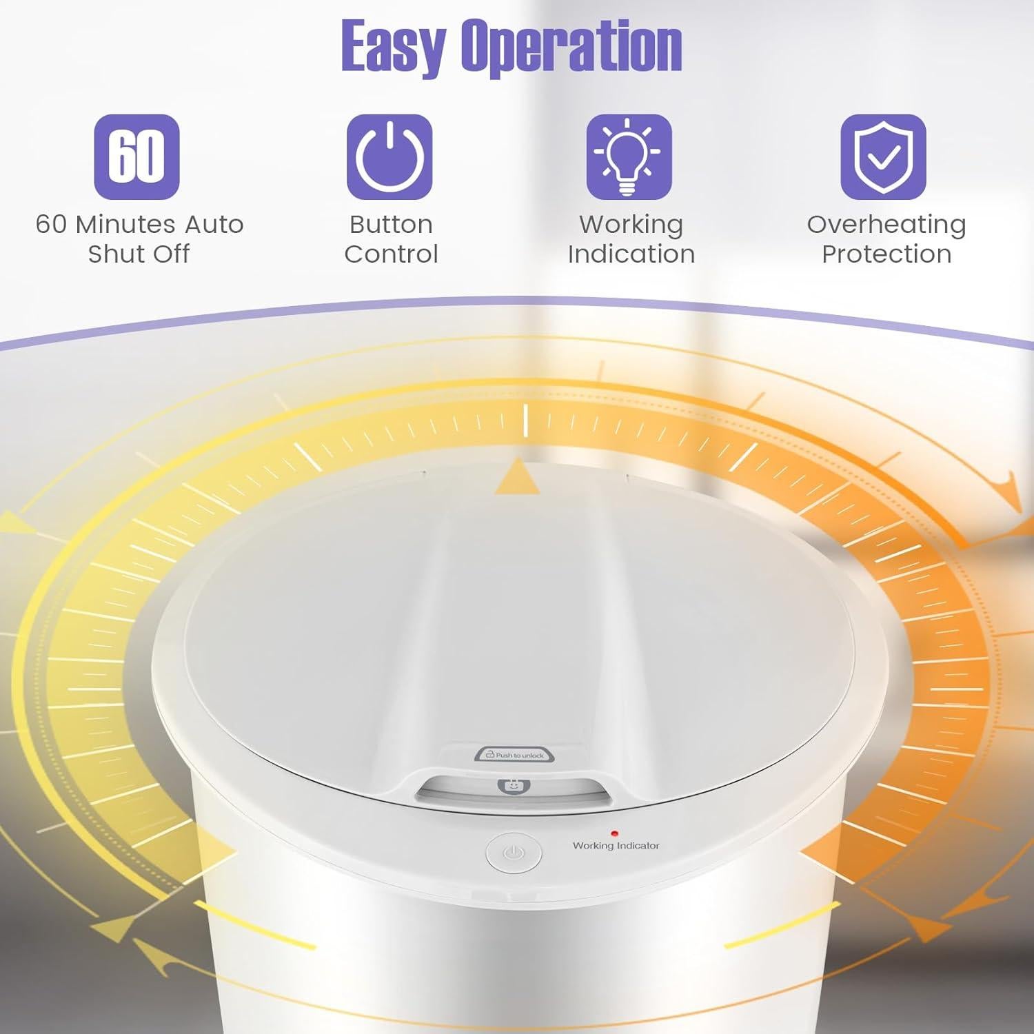 Calentador de Toallas Tangkula 21L Blanco, Apagado Automático