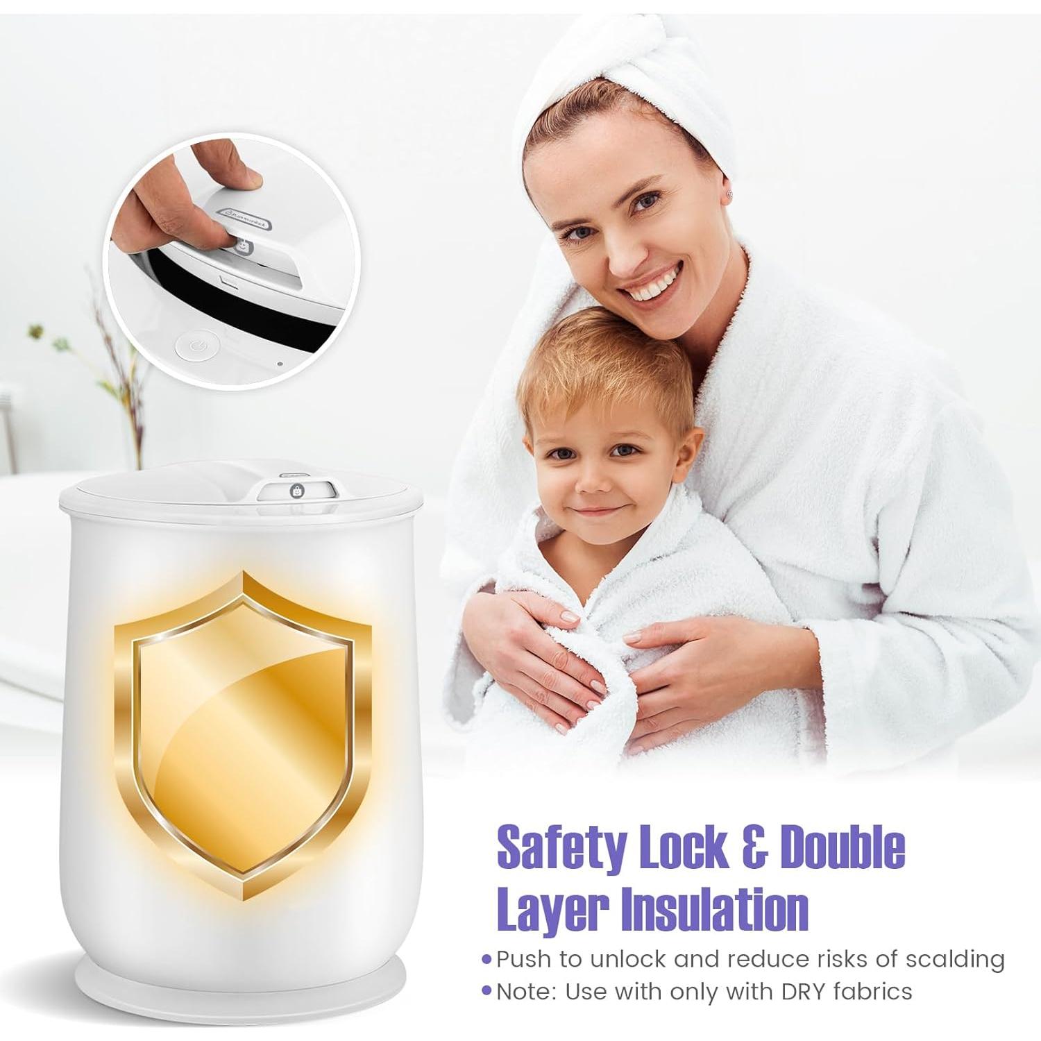 Calentador de Toallas Tangkula 21L Blanco, Apagado Automático