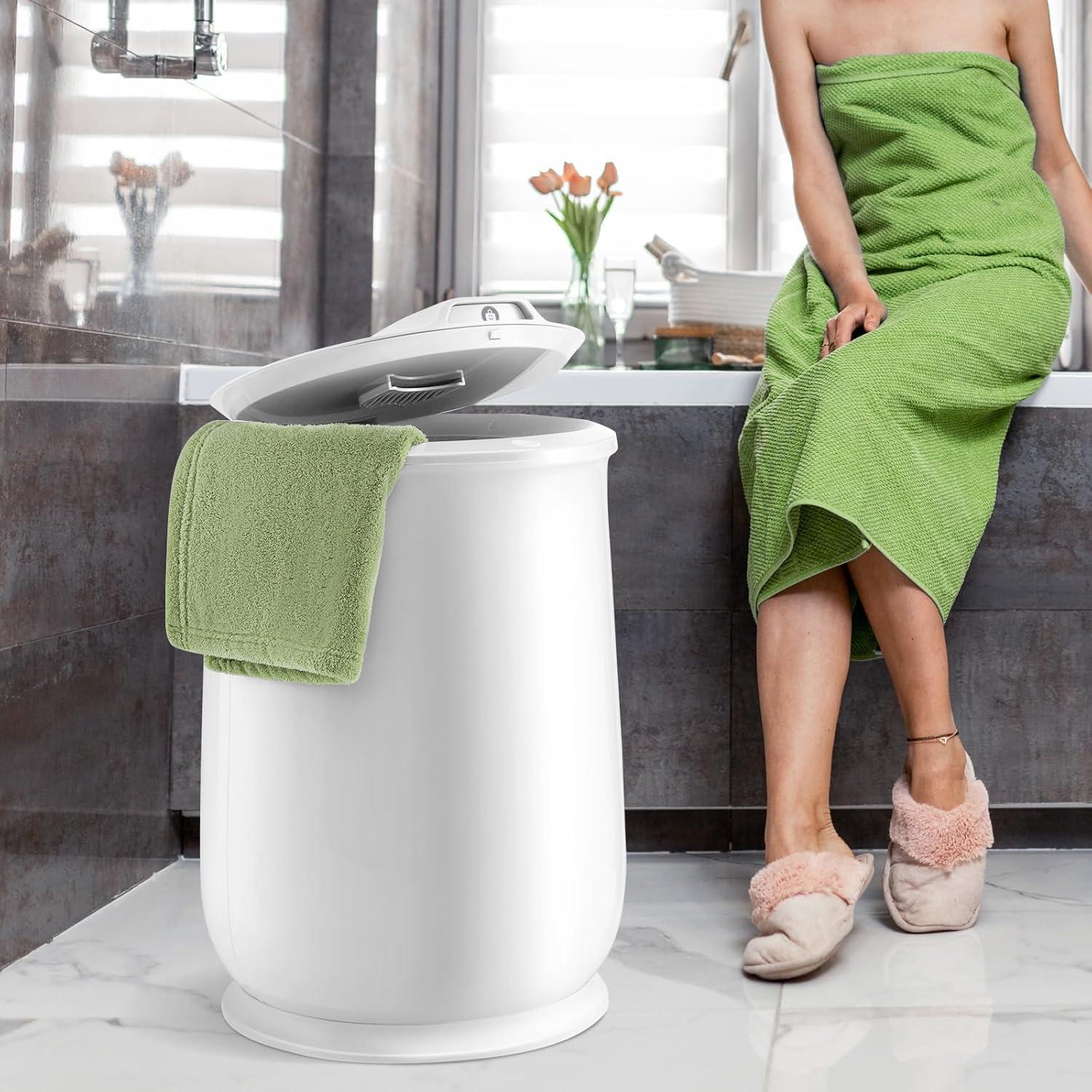 Calentador de Toallas Tangkula 21L Blanco, Apagado Automático