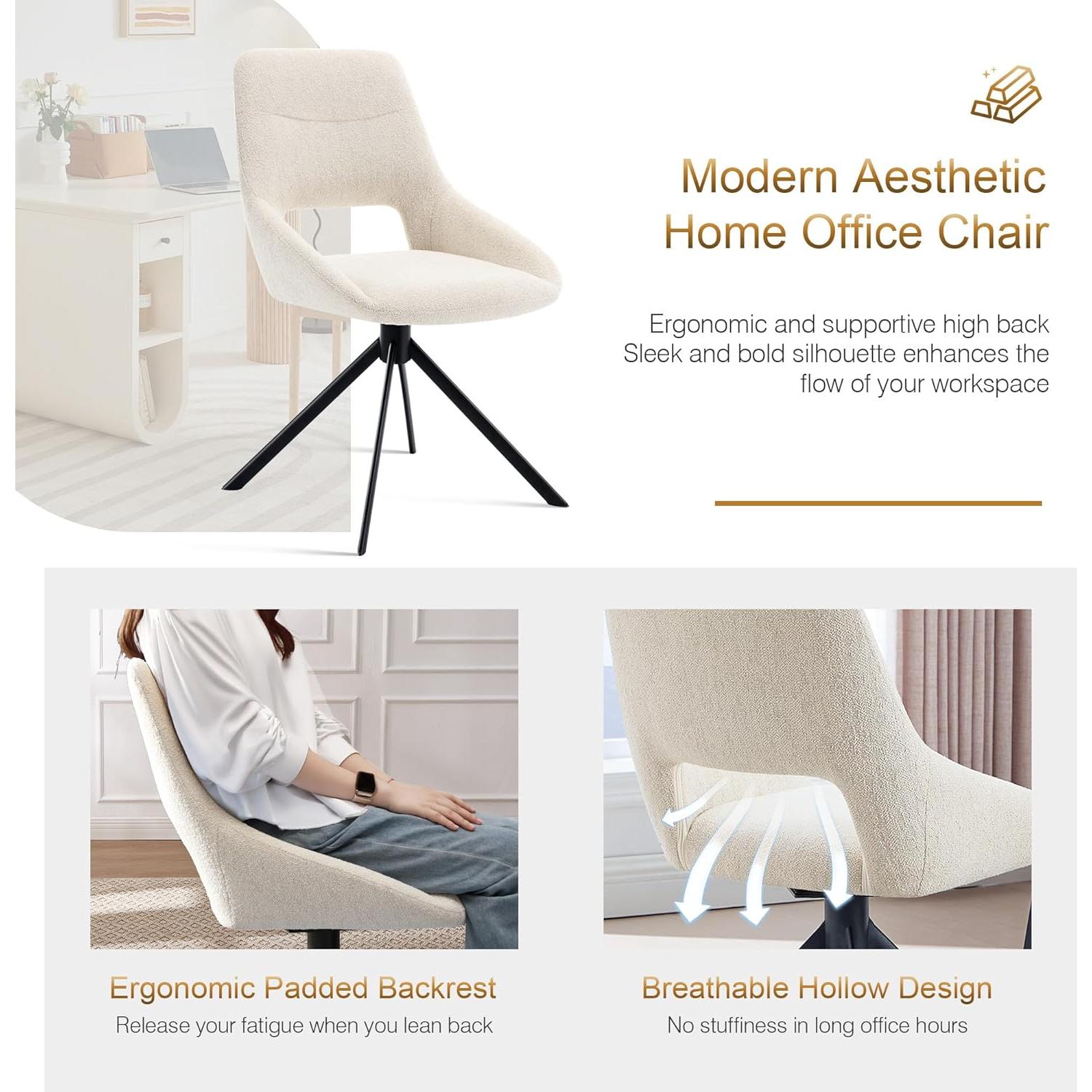 Silla de Escritorio Giratoria Zesthouse Beige Ergonómica
