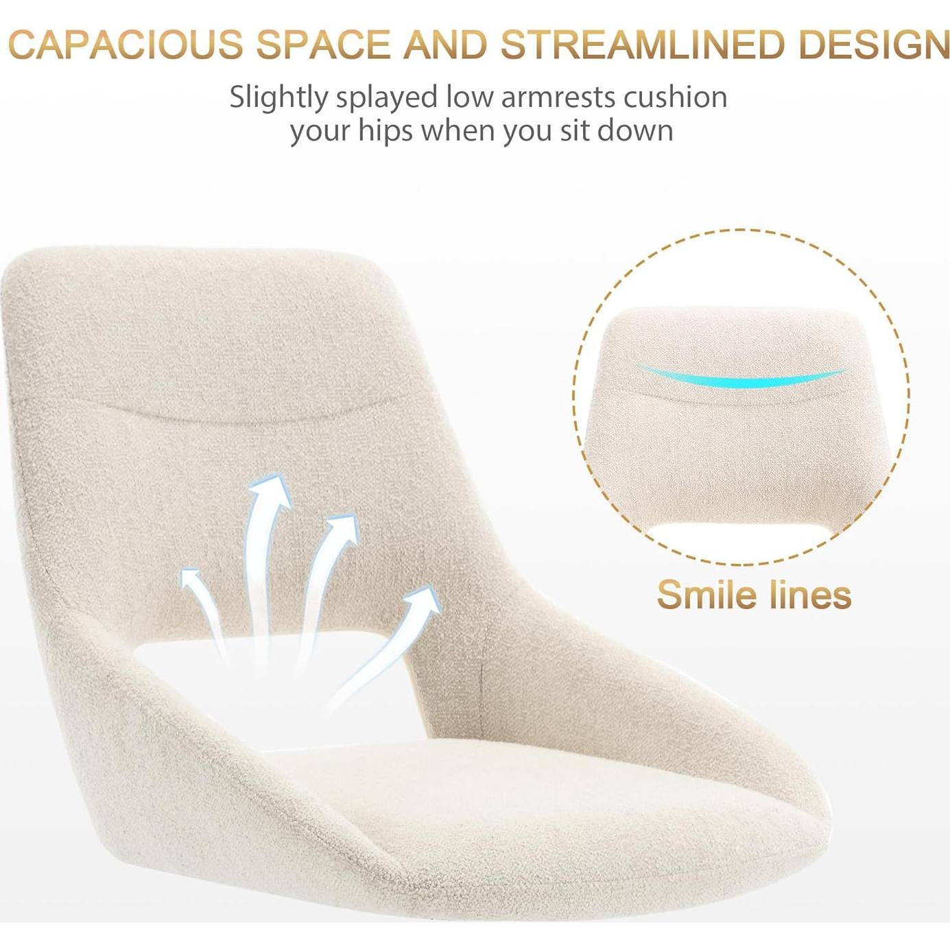 Silla de Escritorio Giratoria Zesthouse Beige Ergonómica