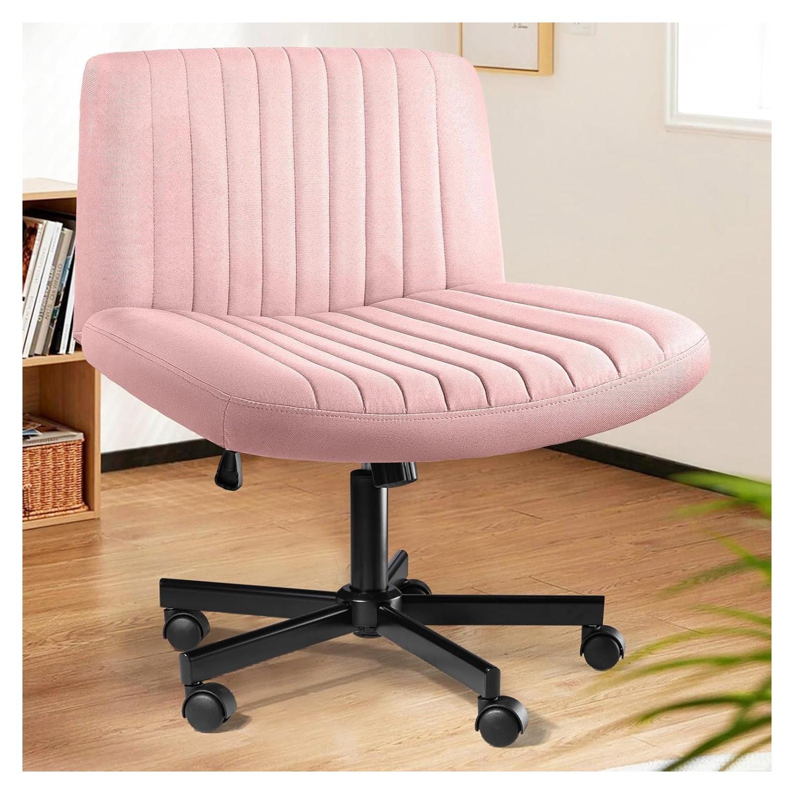 Silla de Oficina LEMBERI Rosa con Ruedas y Altura Ajustable