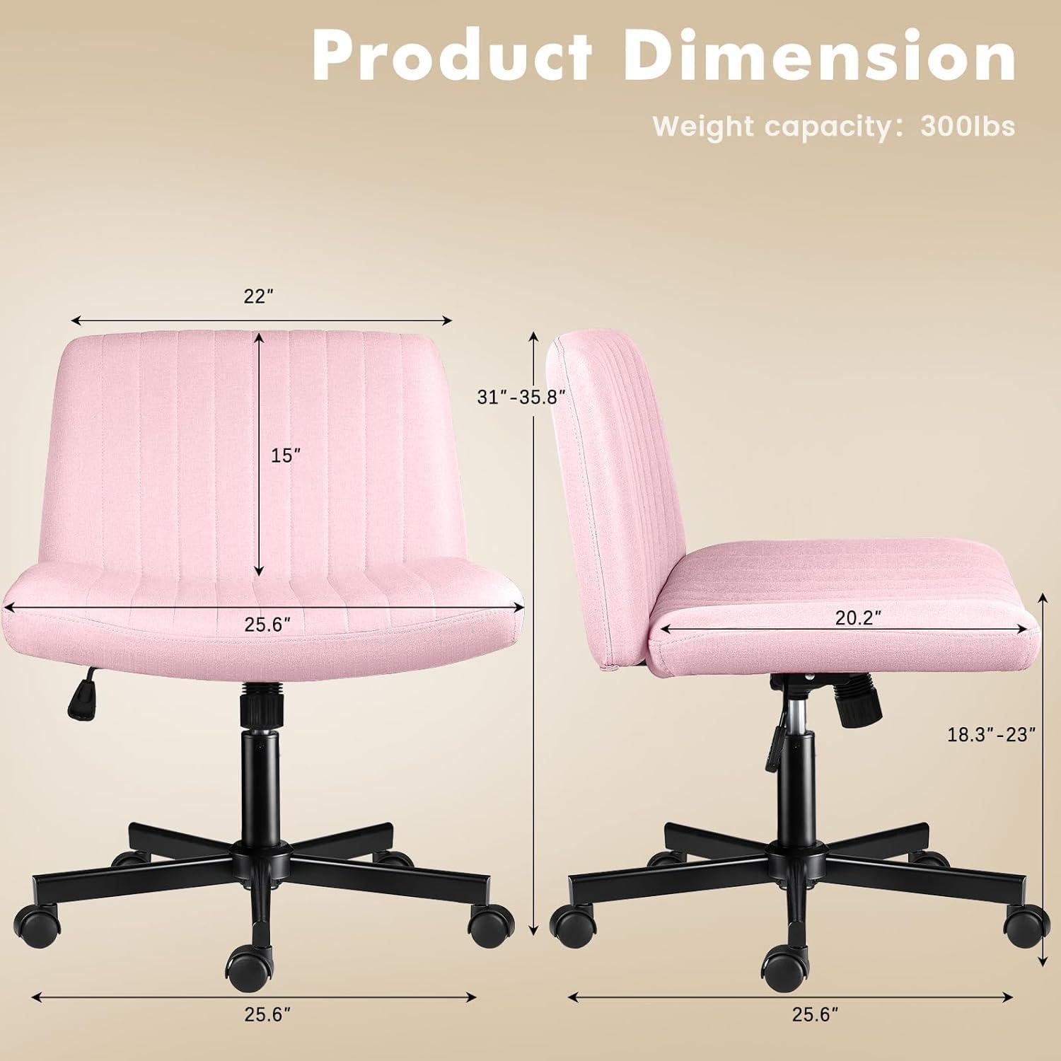 Silla de Oficina LEMBERI Rosa con Ruedas y Altura Ajustable