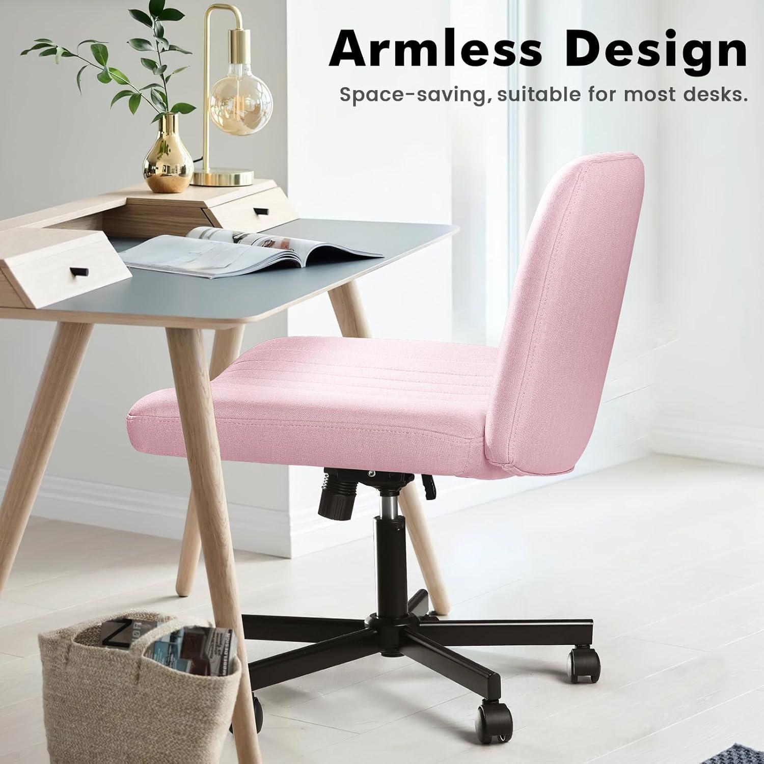 Silla de Oficina LEMBERI Rosa con Ruedas y Altura Ajustable