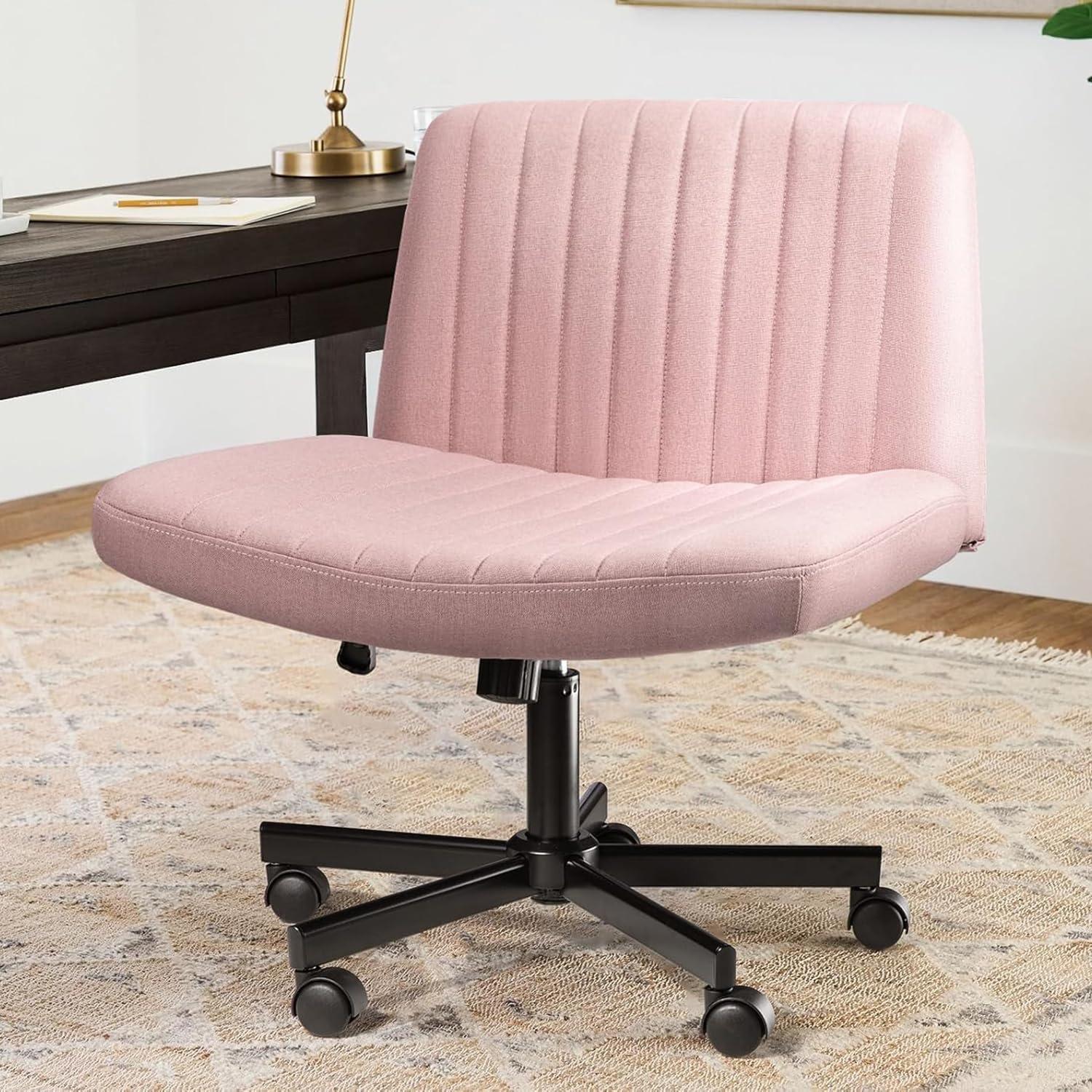 Silla de Oficina LEMBERI Rosa con Ruedas y Altura Ajustable