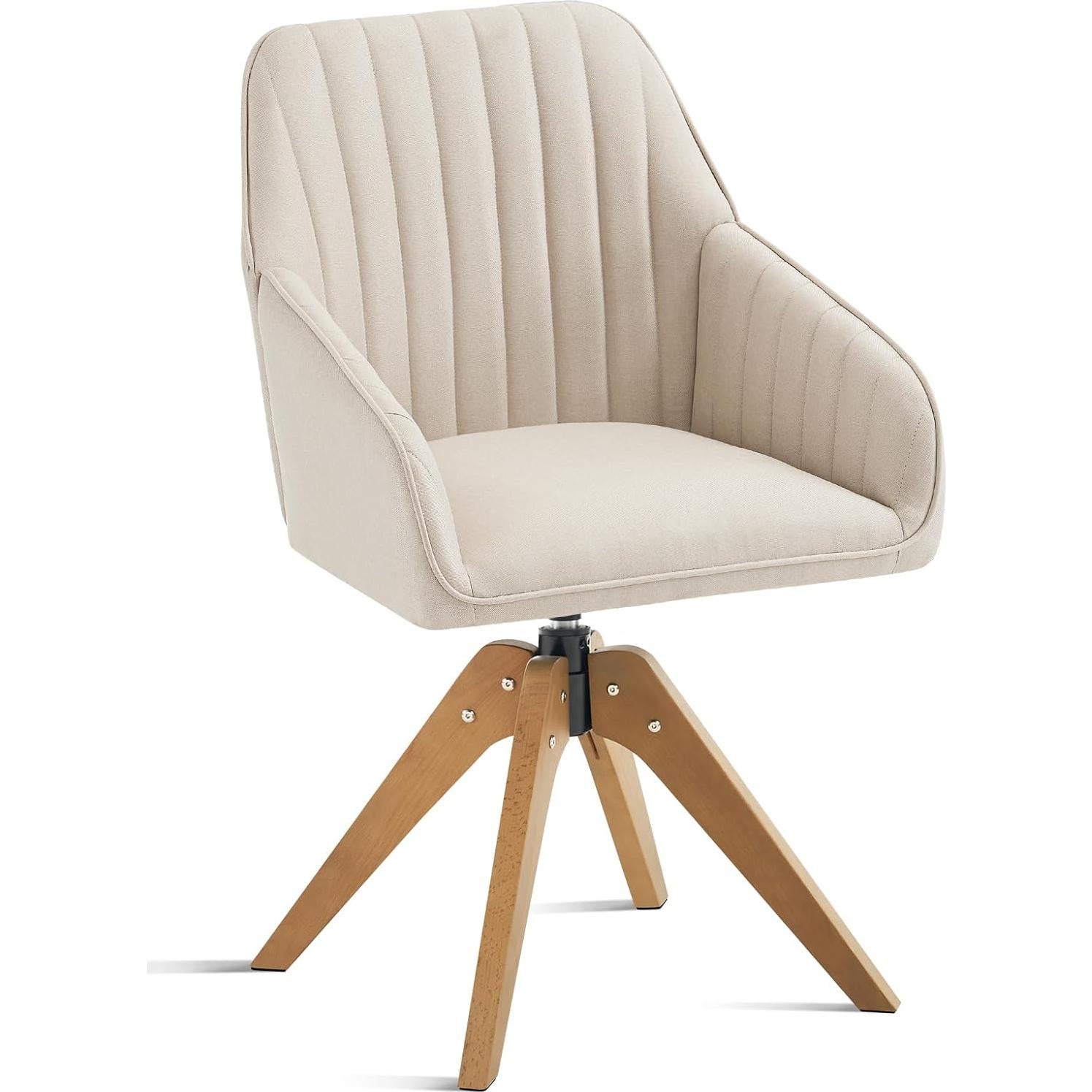 Silla de Acento Giratoria Furniliving Beige Tapizada