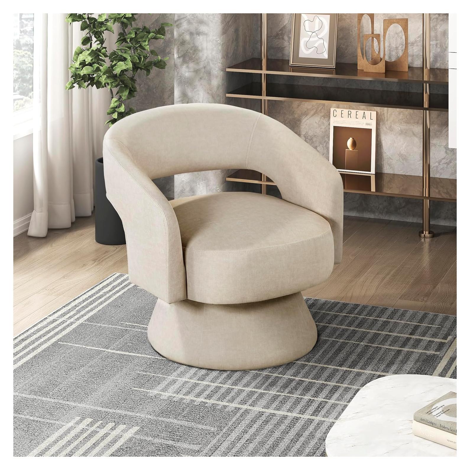 Silla de Acento Giratoria Lexicon 360° Terciopelo Topo