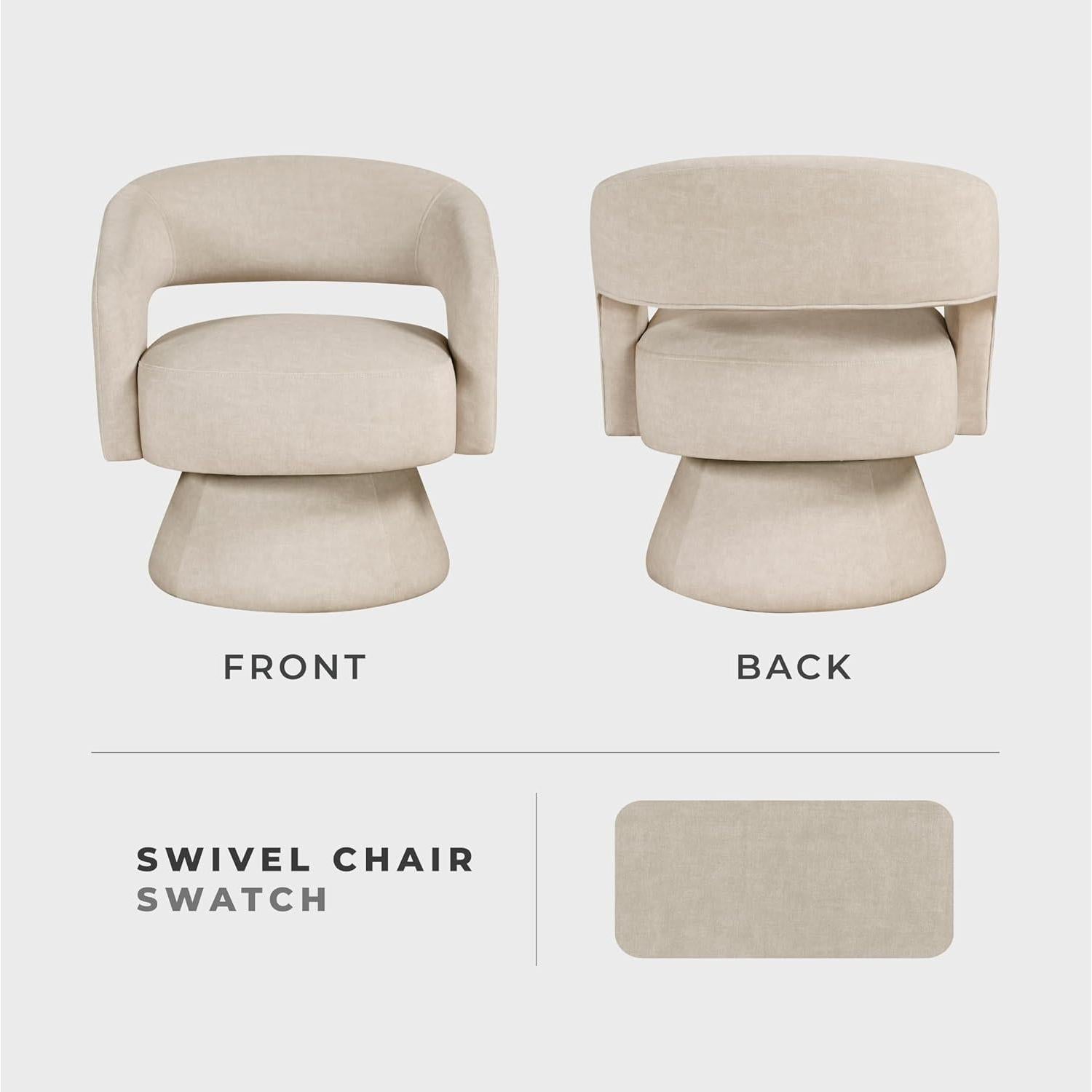 Silla de Acento Giratoria Lexicon 360° Terciopelo Topo