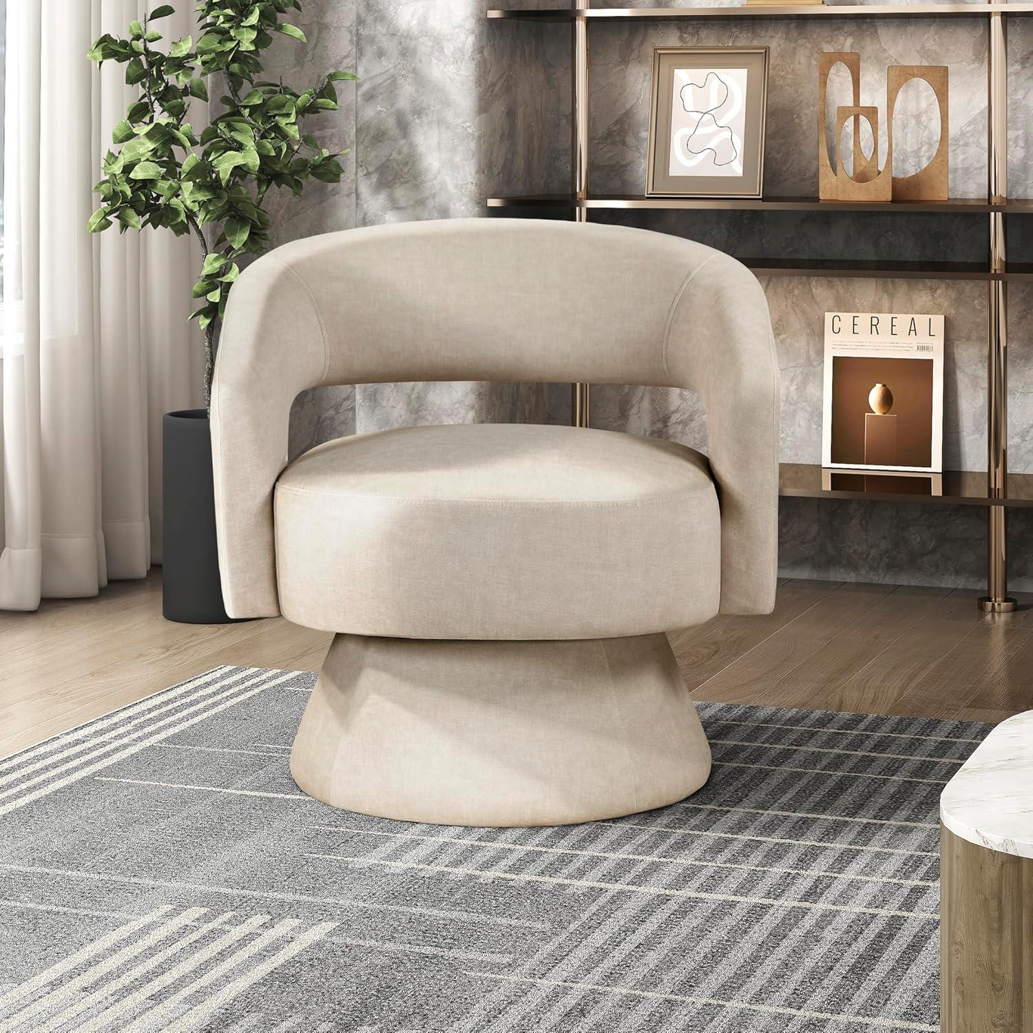 Silla de Acento Giratoria Lexicon 360° Terciopelo Topo