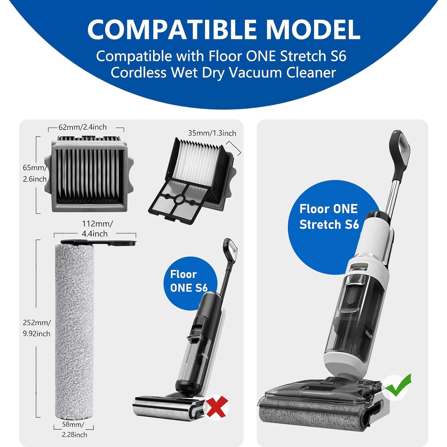 Repuesto Cepillos y Filtros Tineco Floor One S6 - 3 Piezas