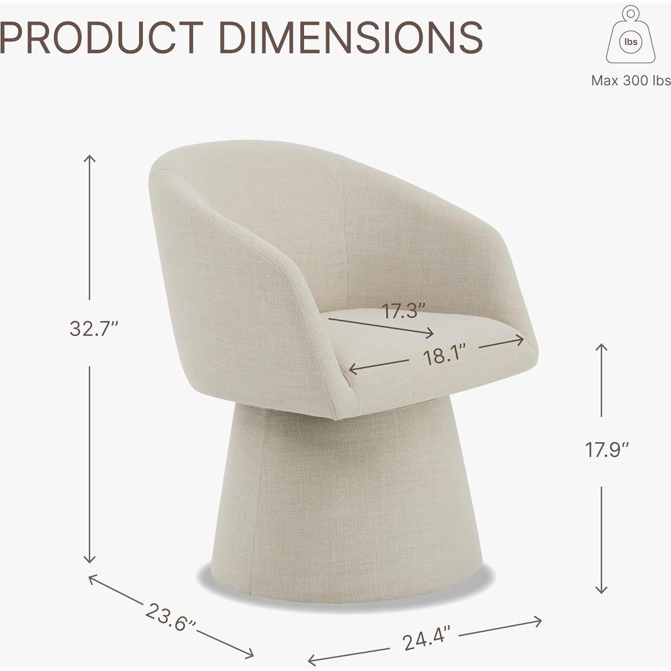 Sillas de Comedor Giratorias KISLOT 4 PCS Lino Modernas