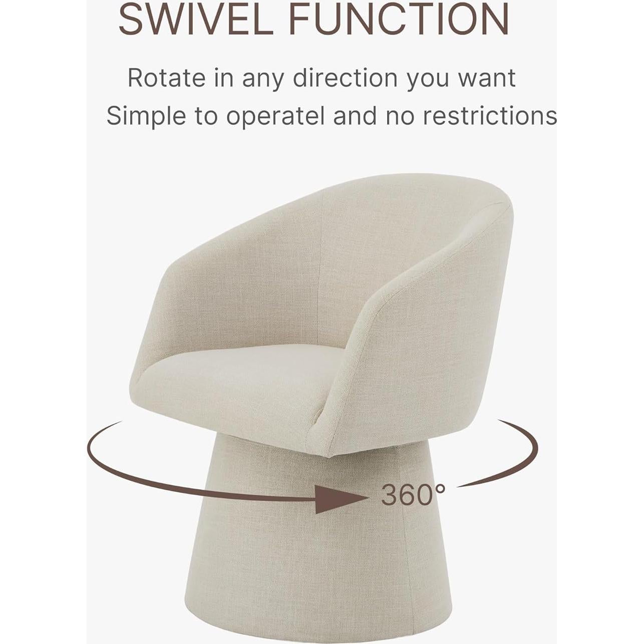 Sillas de Comedor Giratorias KISLOT 4 PCS Lino Modernas