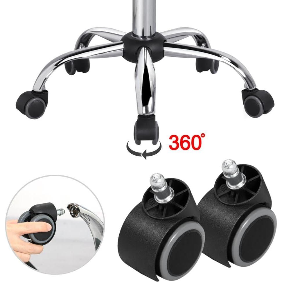 Silla de Tarea Ajustable Yaheetech de Cuero PU Negra 120 kg