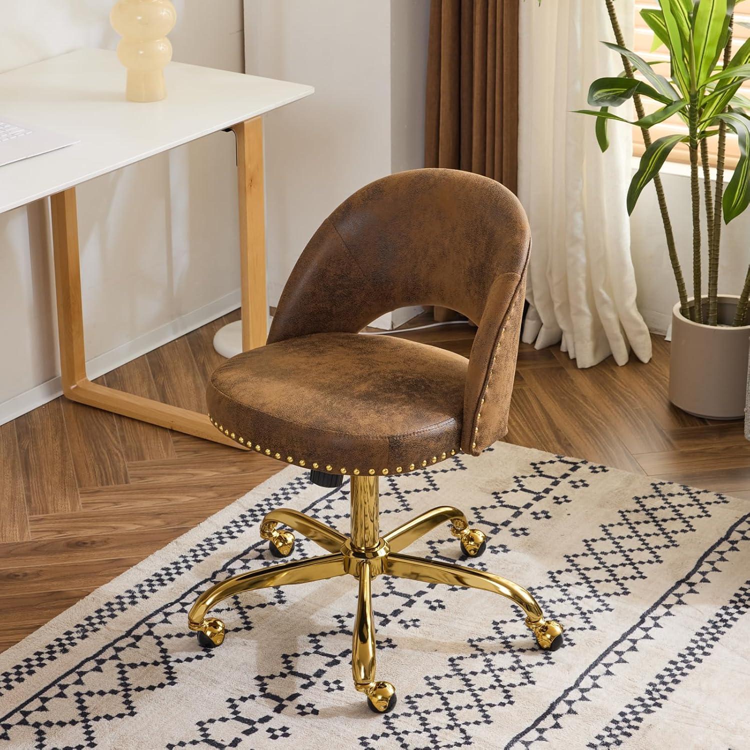 Silla de Oficina VINGLI Moderna de Terciopelo sin Brazos