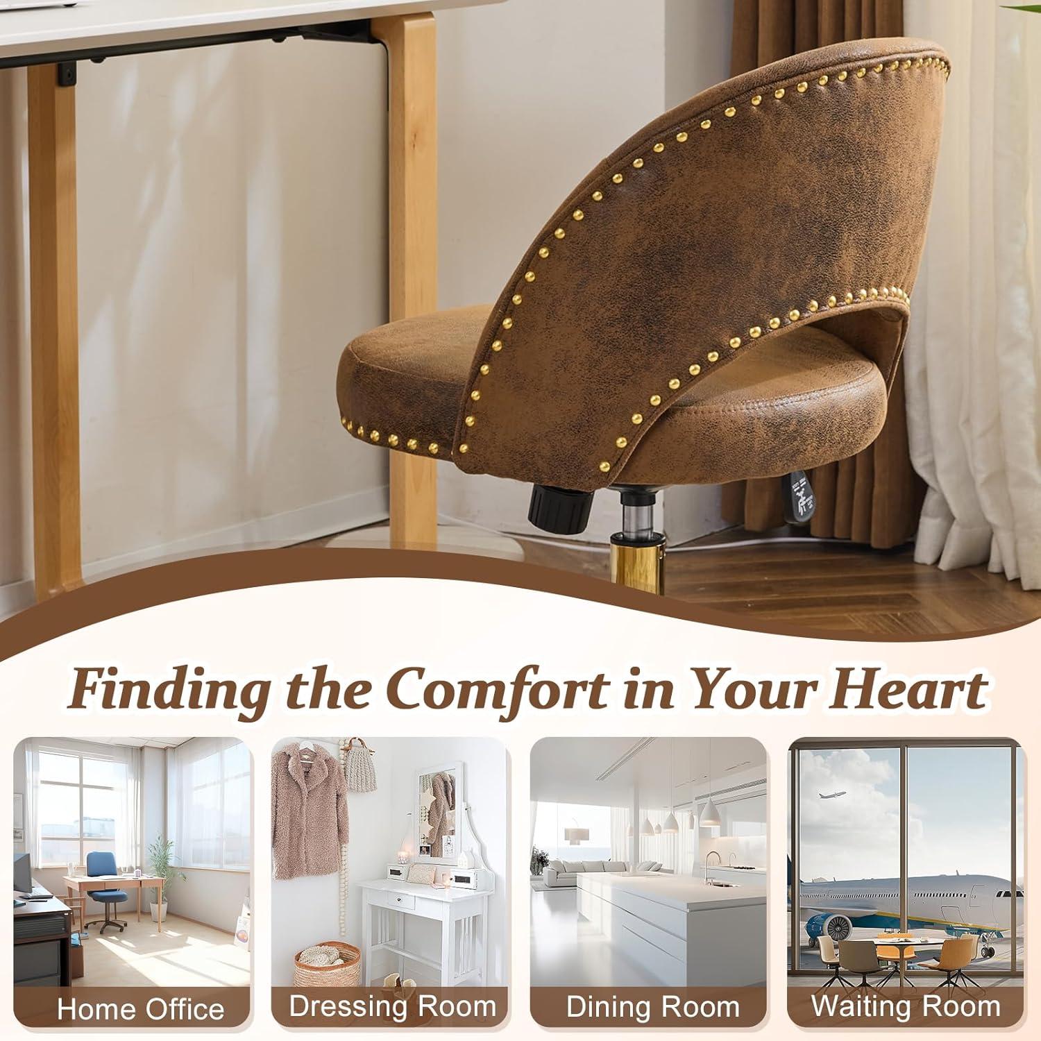 Silla de Oficina VINGLI Moderna de Terciopelo sin Brazos