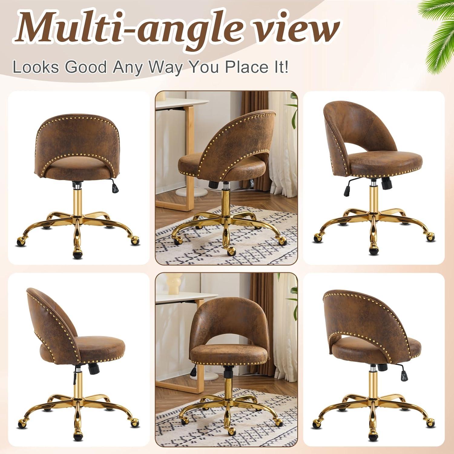 Silla de Oficina VINGLI Moderna de Terciopelo sin Brazos