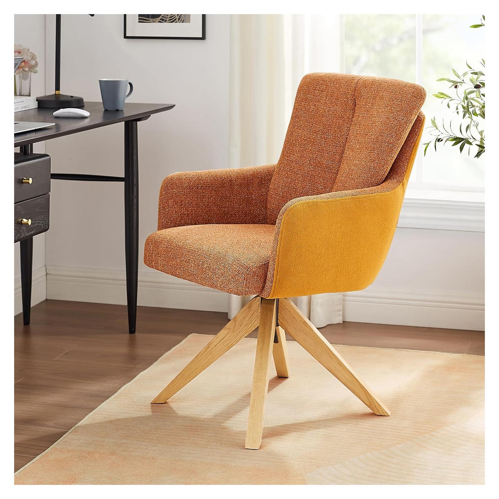 Silla de Escritorio Giratoria Art Leon Naranja Amarillo 360°