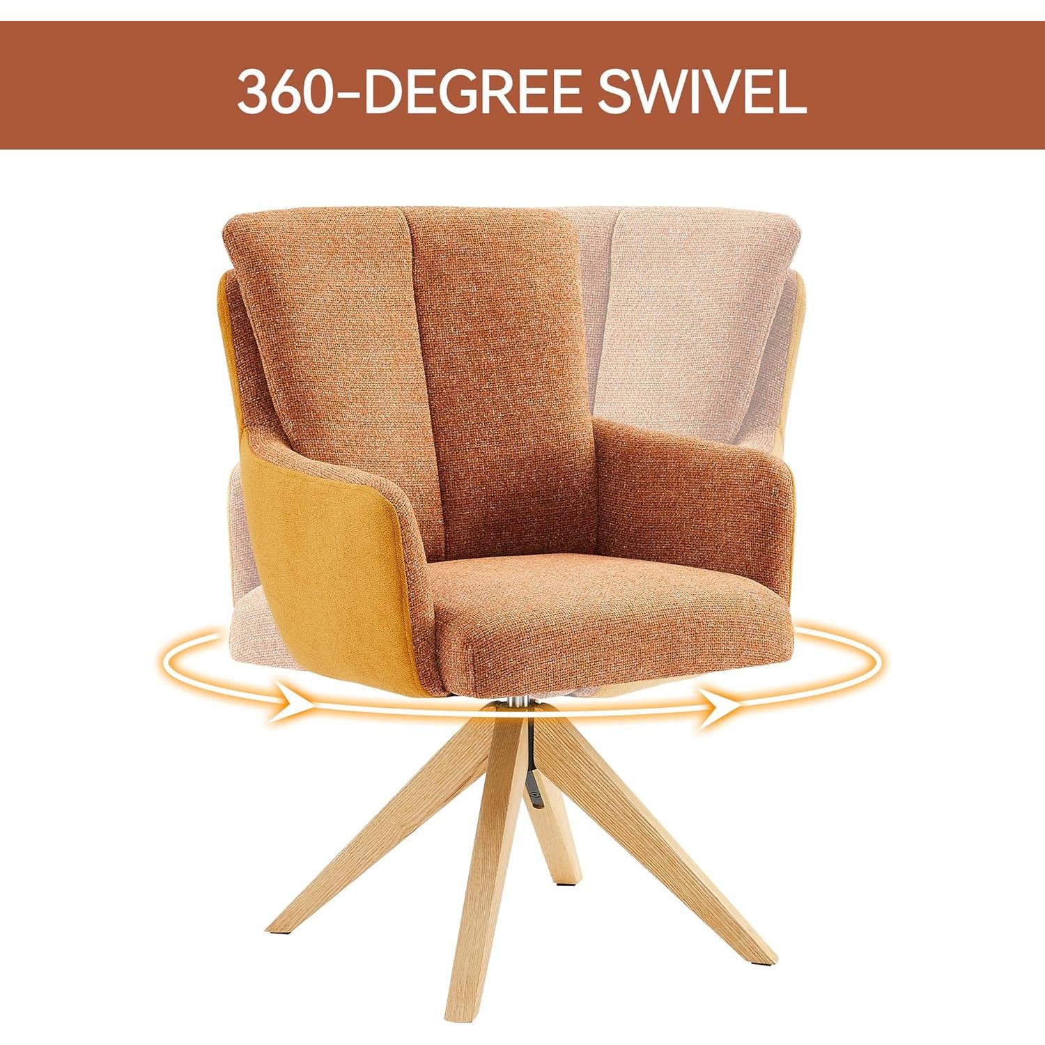 Silla de Escritorio Giratoria Art Leon Naranja Amarillo 360°