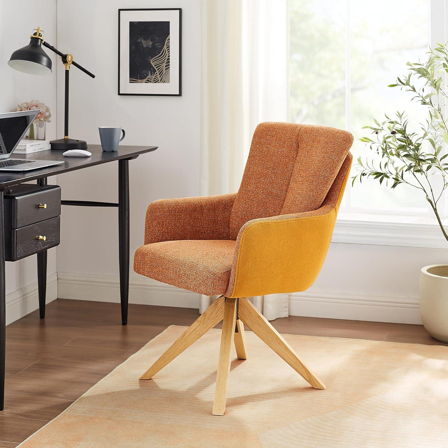 Silla de Escritorio Giratoria Art Leon Naranja Amarillo 360°