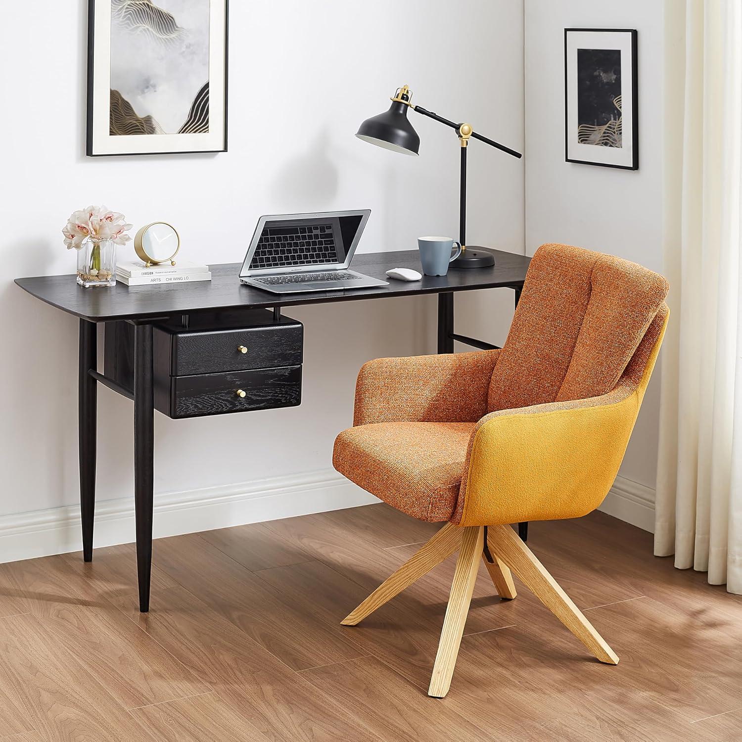 Silla de Escritorio Giratoria Art Leon Naranja Amarillo 360°