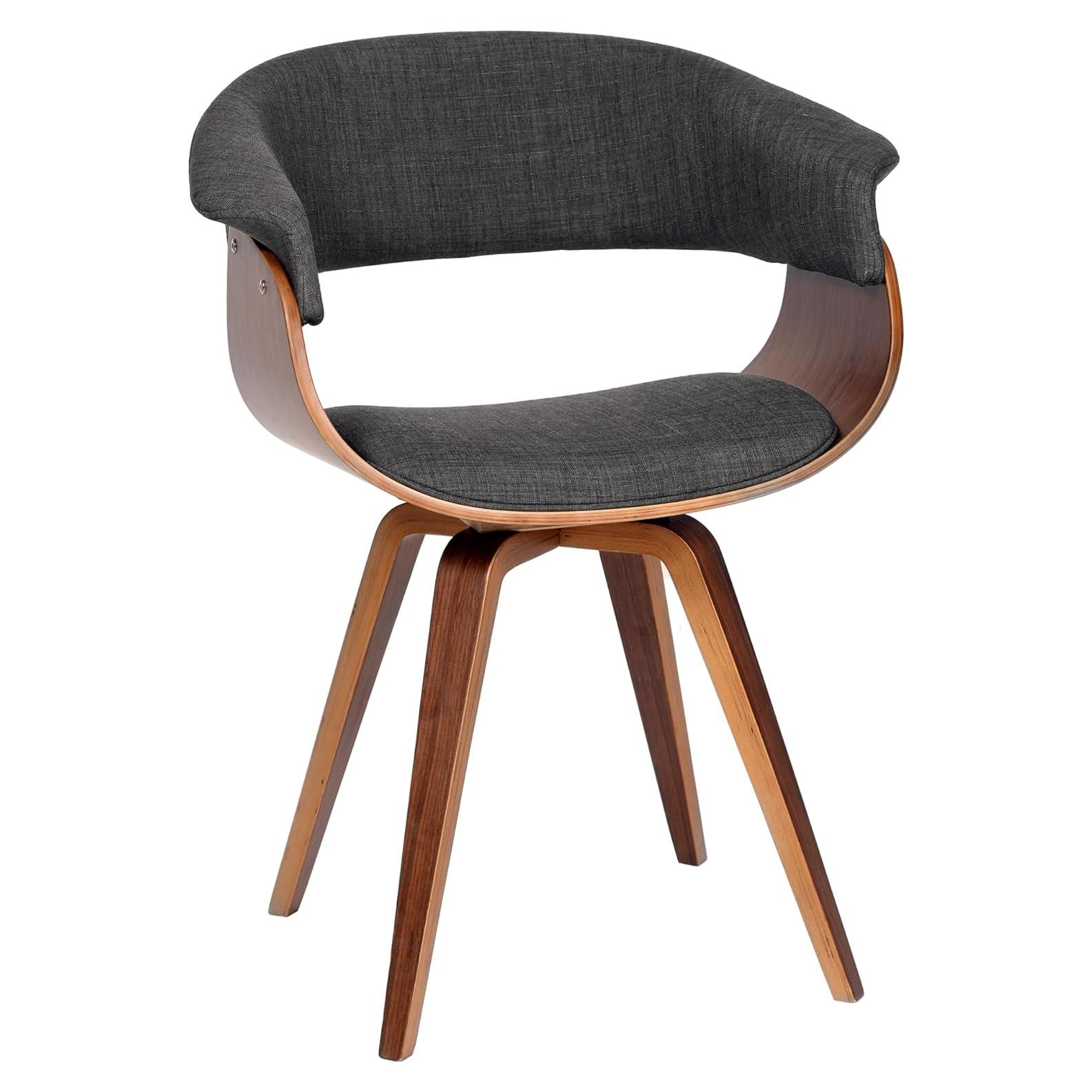 Silla de Comedor Armen Living Summer en Tela Carbón y Nogal