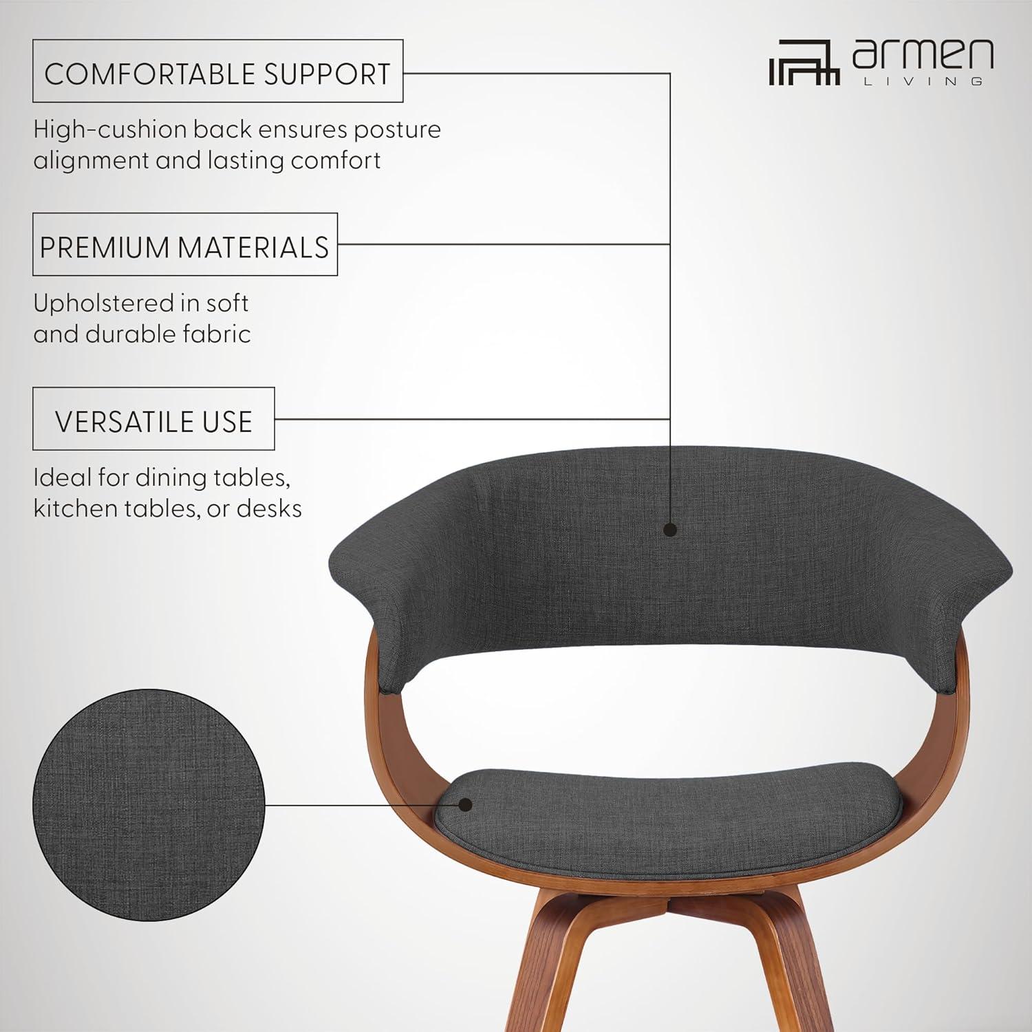 Silla de Comedor Armen Living Summer en Tela Carbón y Nogal