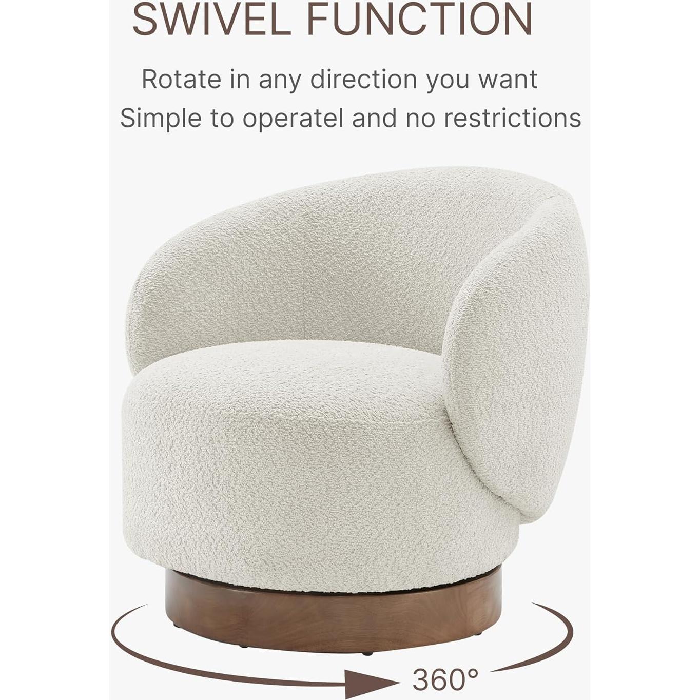 Silla Giratoria de Acento KISLOT Redonda Tapizada Crema 136kg