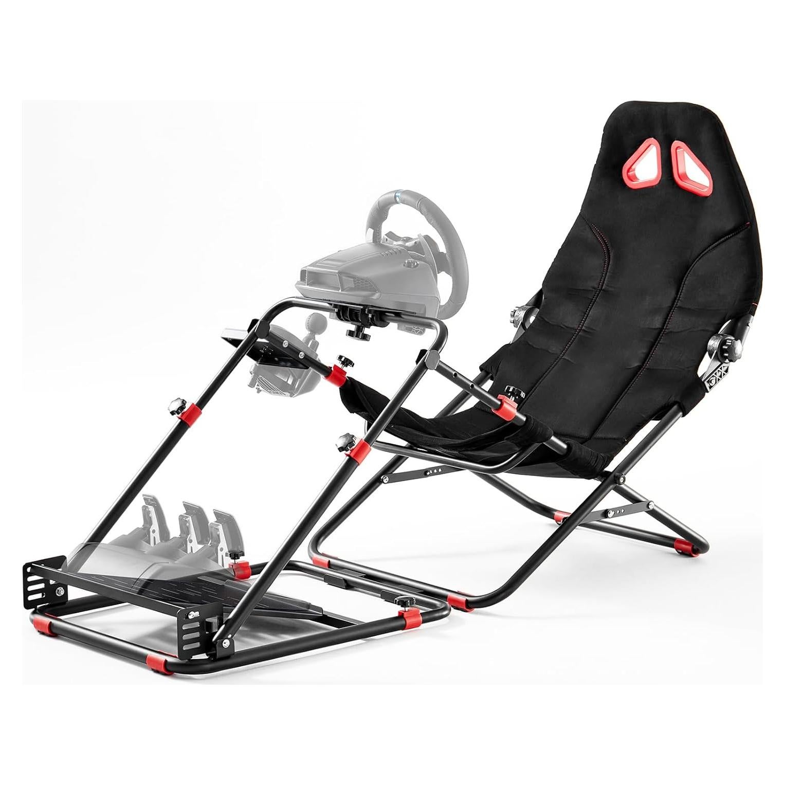 Cockpit Simulador de Carreras RACGTING Ajustable 2-en-1 Negro