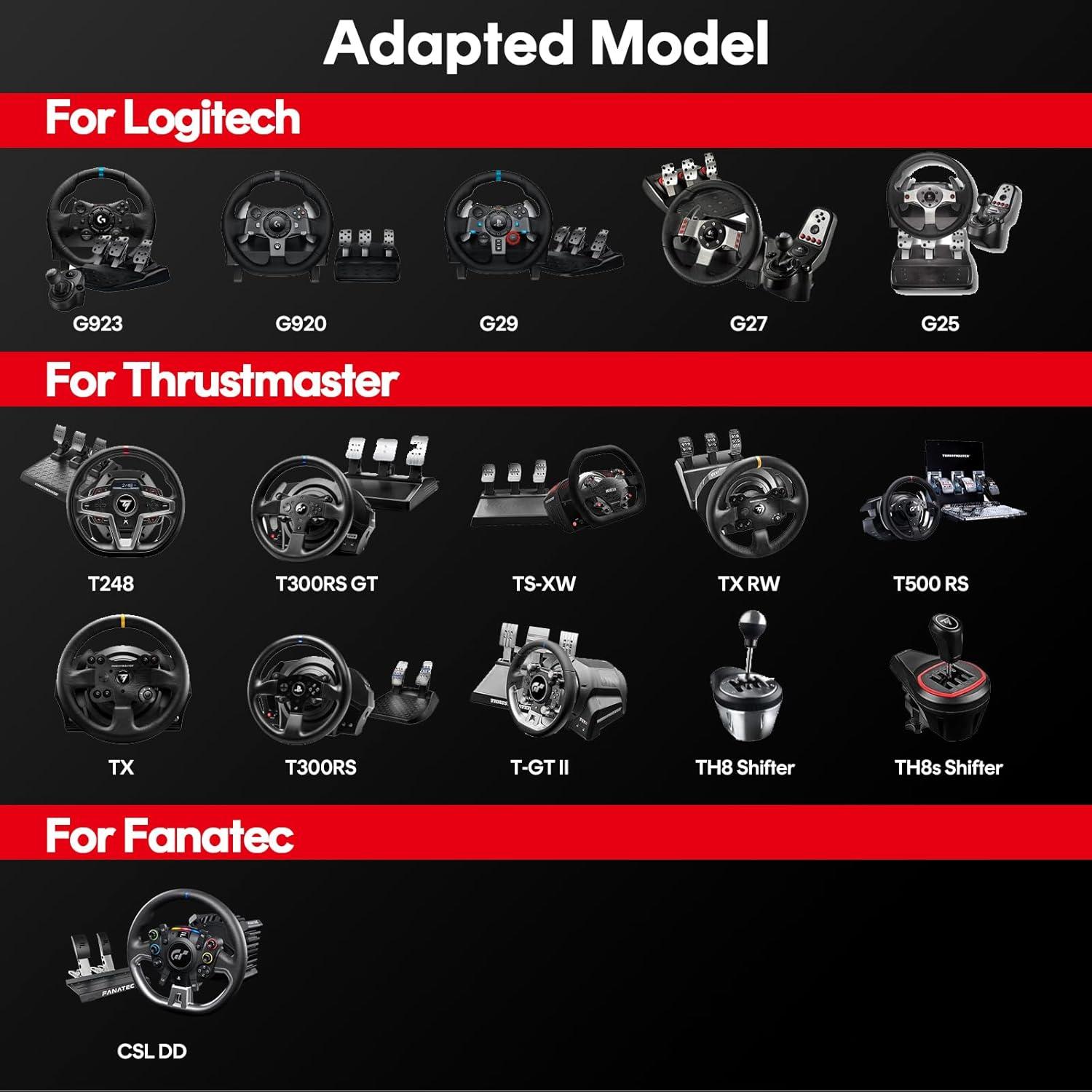 Cockpit Simulador de Carreras RACGTING Ajustable 2-en-1 Negro