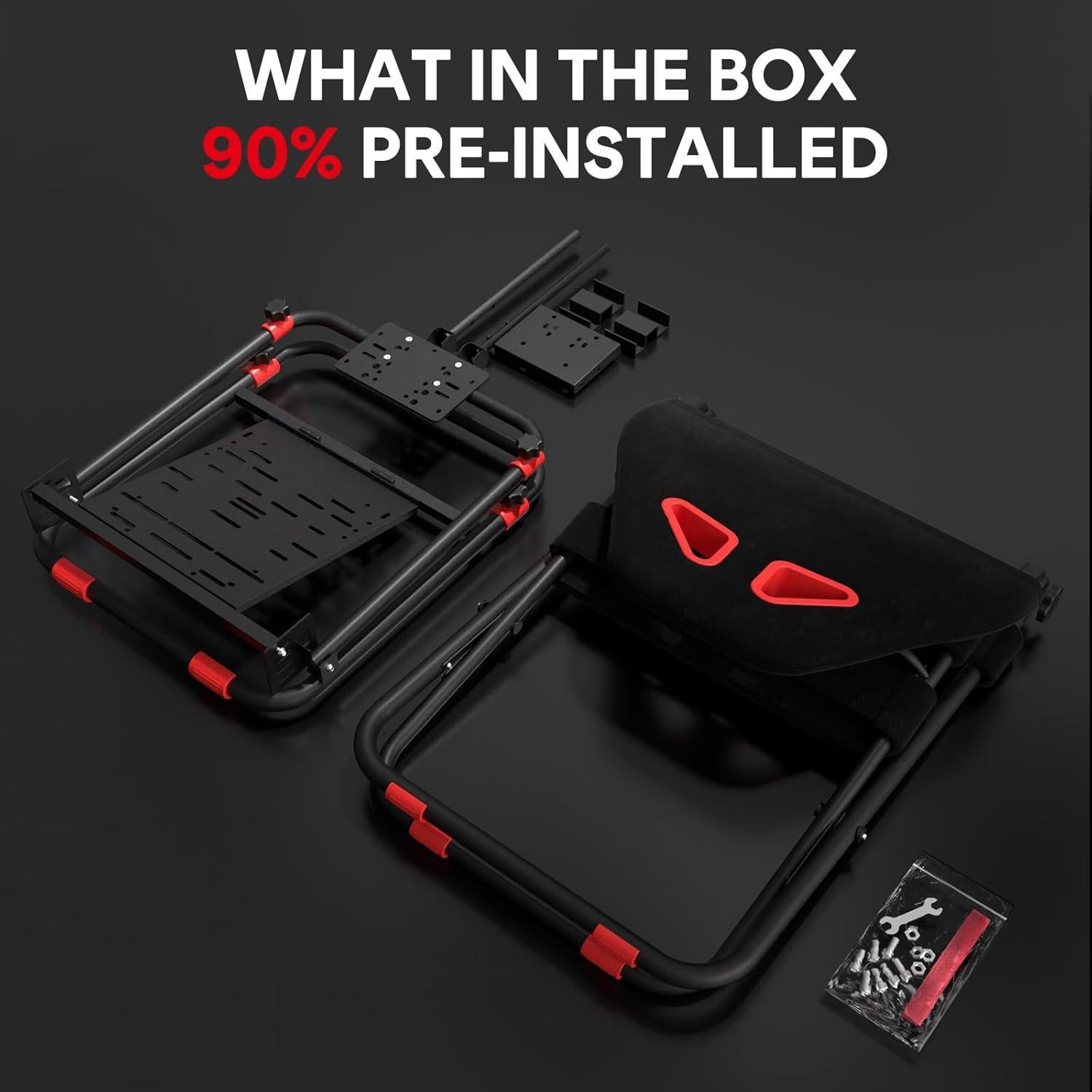 Cockpit Simulador de Carreras RACGTING Ajustable 2-en-1 Negro