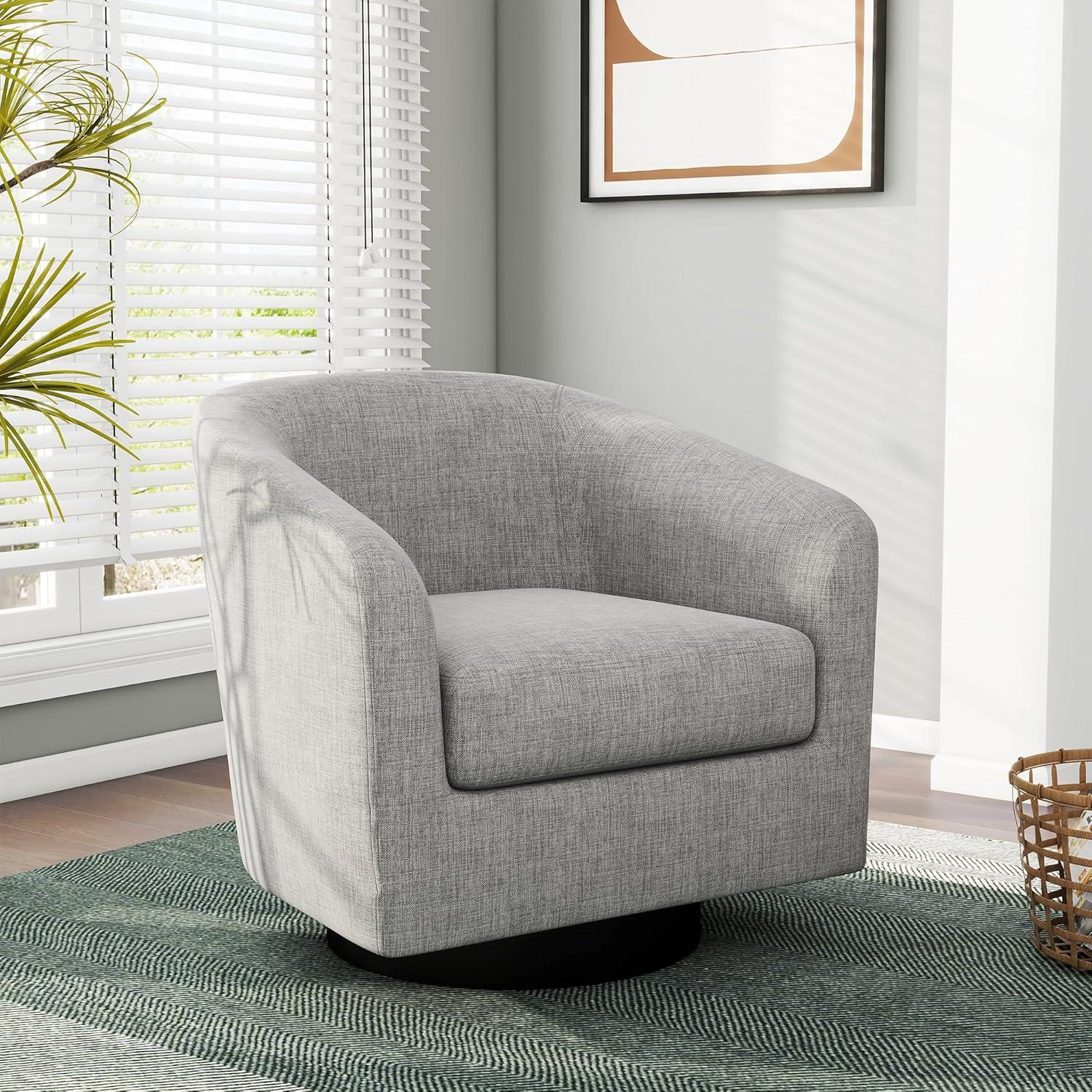 Silla de Acento Giratoria DREAMSIDEA Gris Claro 1 Asiento