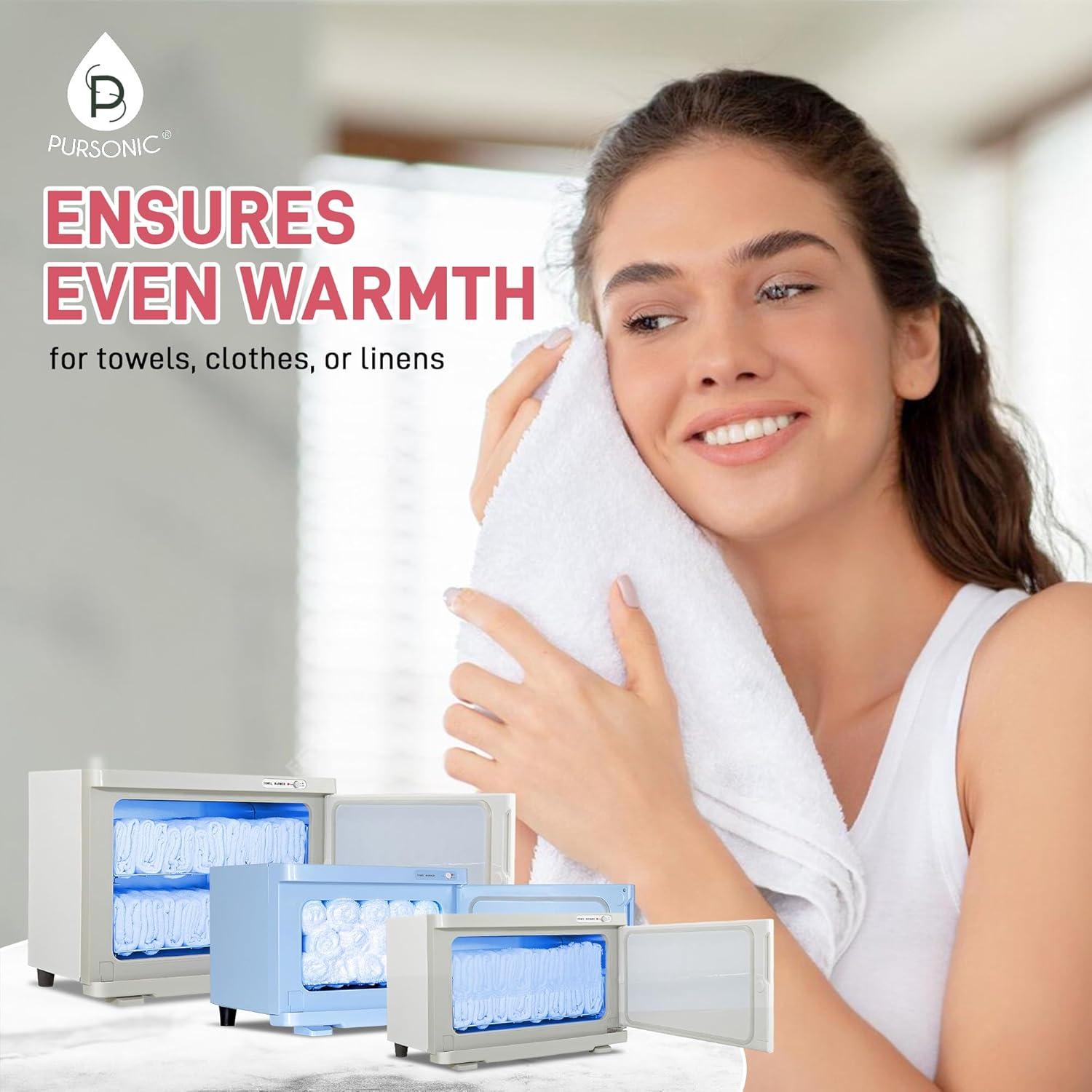 Calentador de Toallas Pursonic 8L con Esterilizador UV Blanco