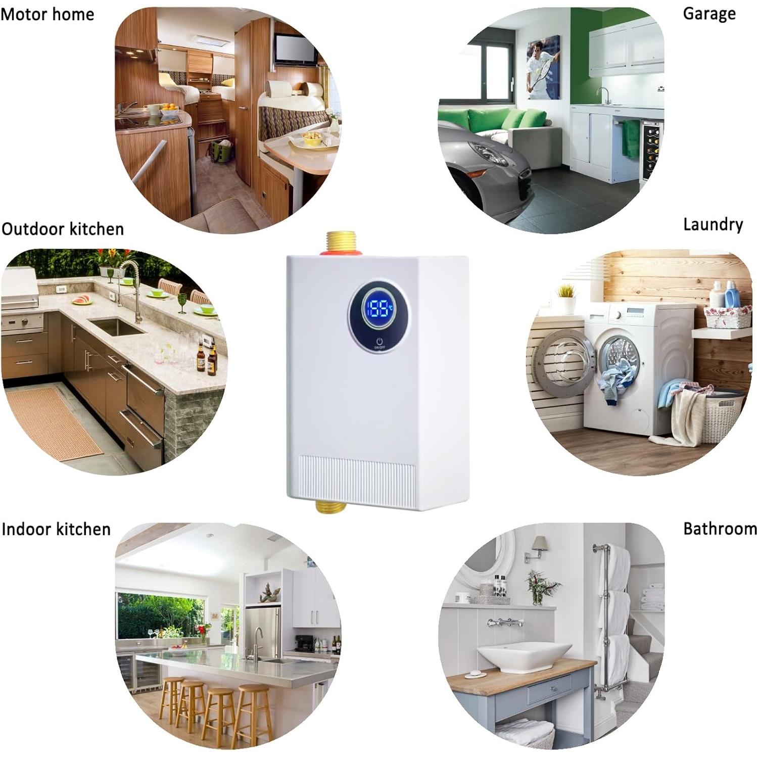 Calentador de Agua Eléctrico Sin Tanque ECOTINYMACH 3000W 110V