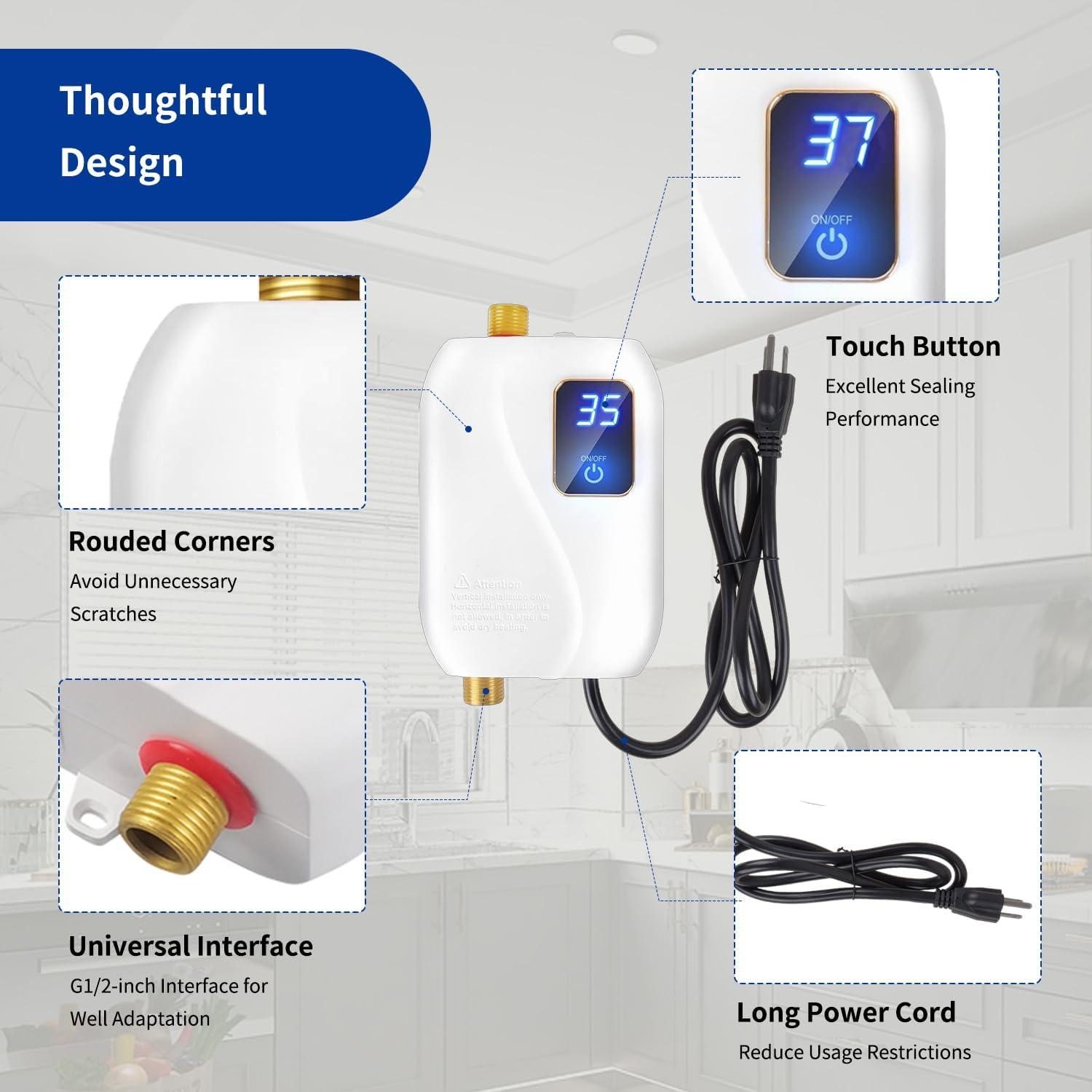 Calentador de Agua Eléctrico Instantáneo xwdzswgs 3000W 110V
