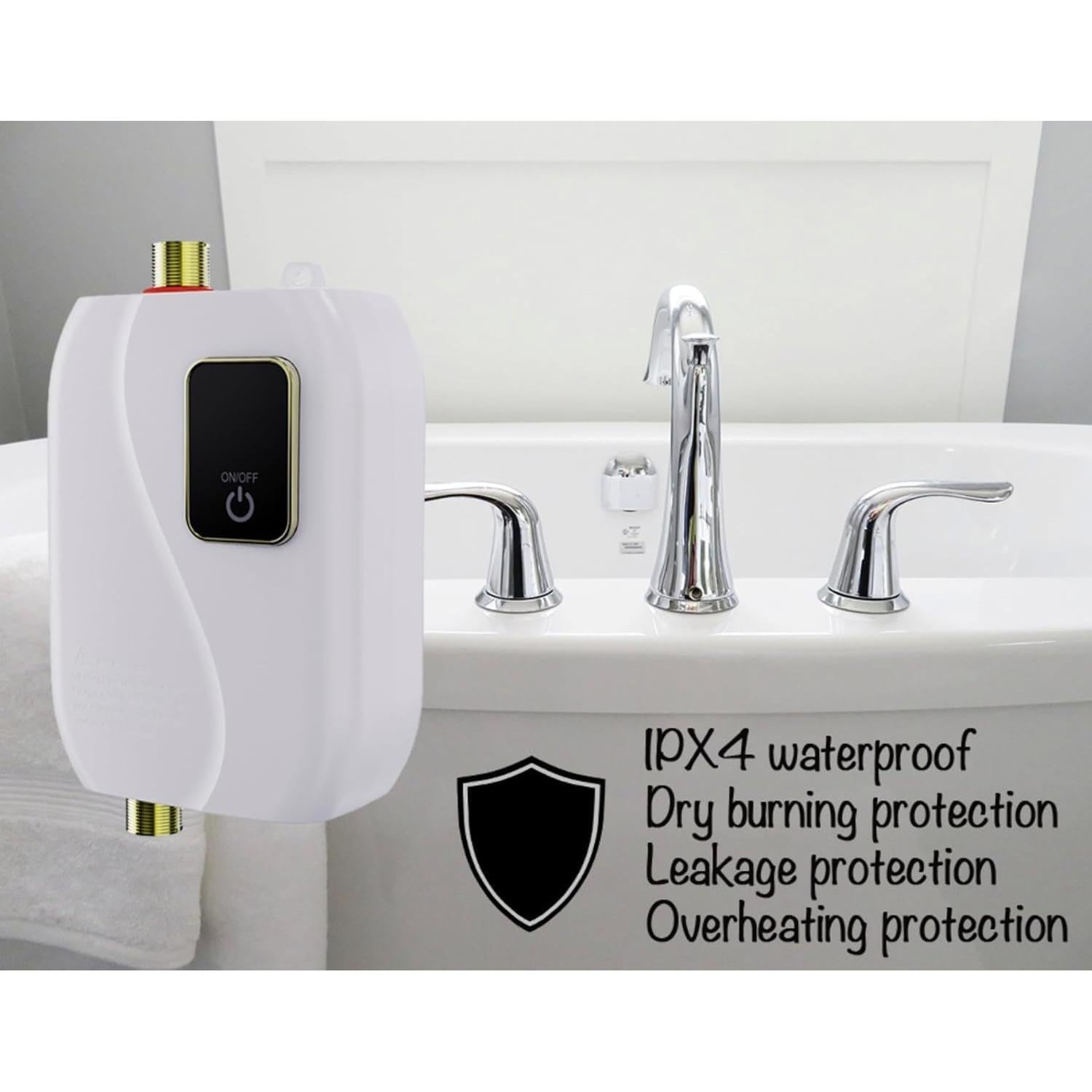 Calentador de Agua Eléctrico Instantáneo Genérico 3000W Blanco