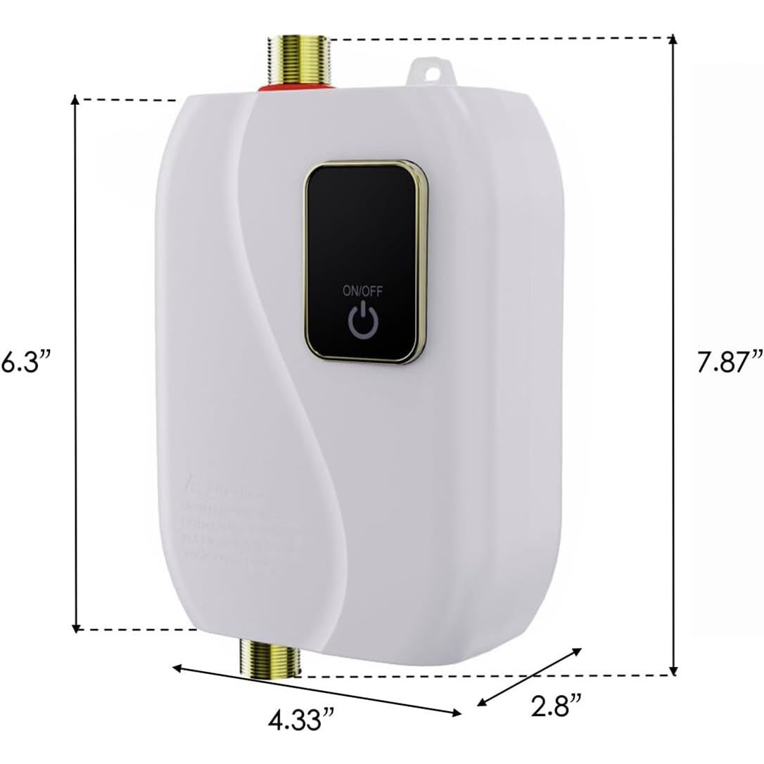 Calentador de Agua Eléctrico Instantáneo Genérico 3000W Blanco