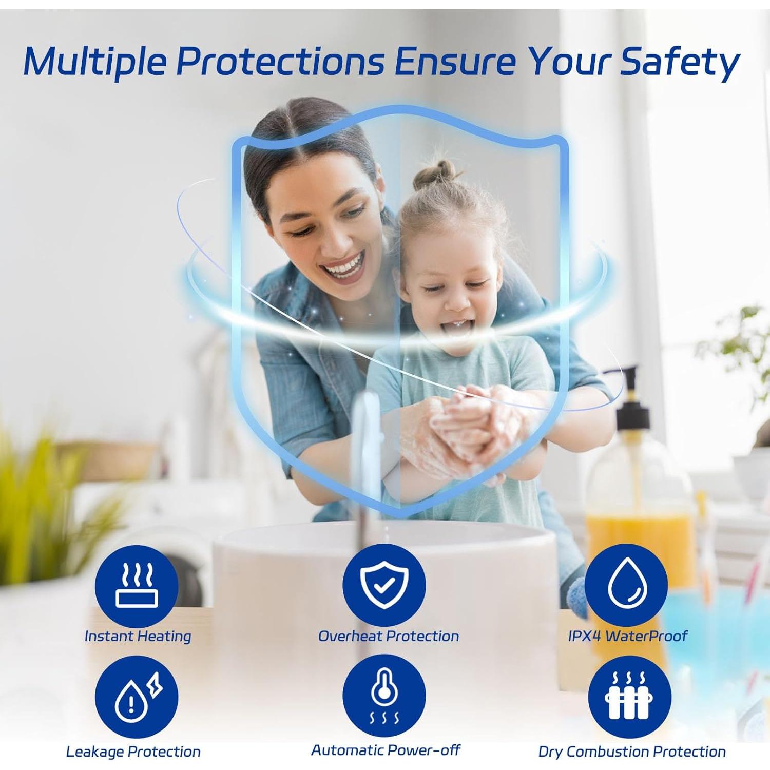 Calentador de Agua Eléctrico Instantáneo XWDZSWGS 3000W 110V