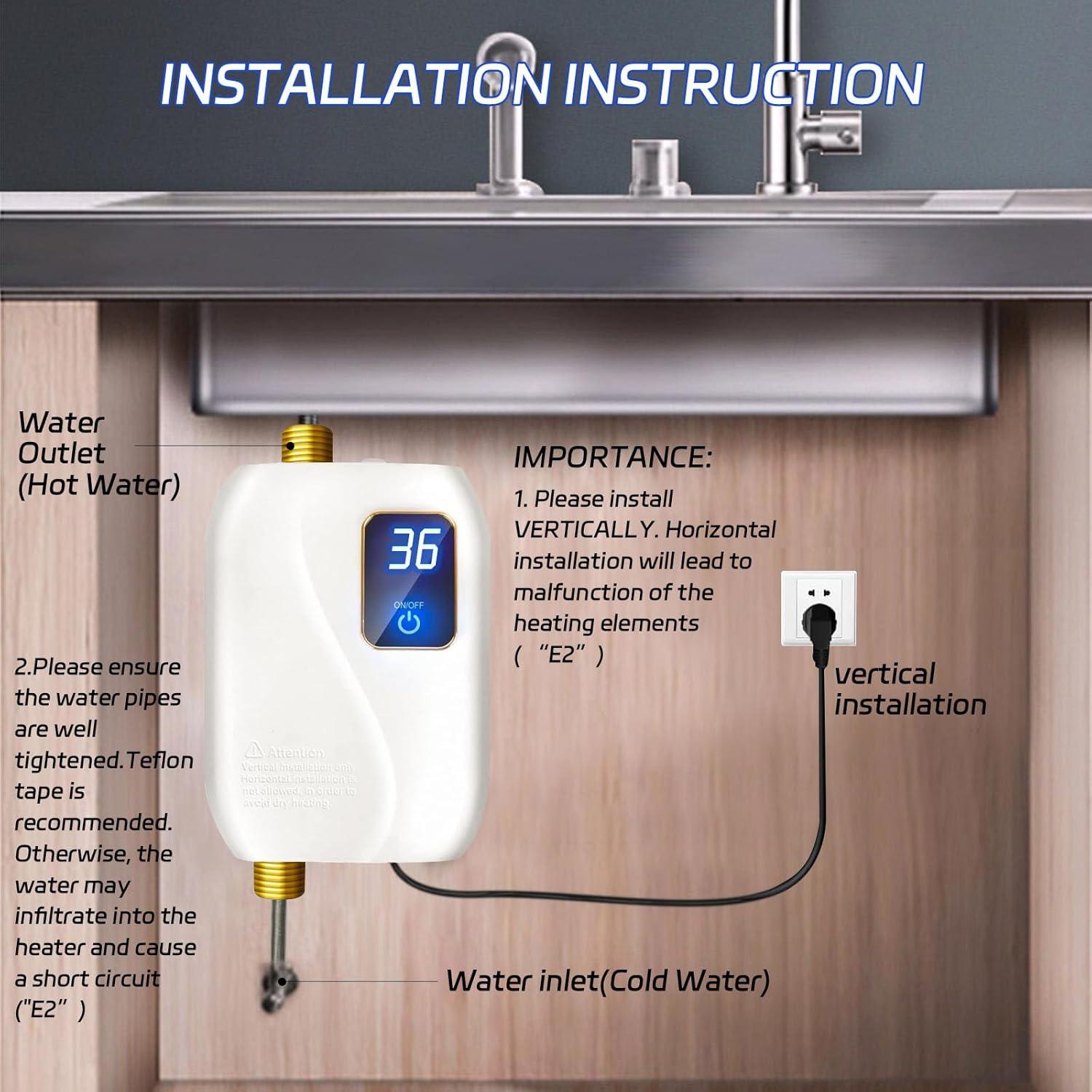 Calentador de Agua Eléctrico Instantáneo XWDZSWGS 3000W 110V