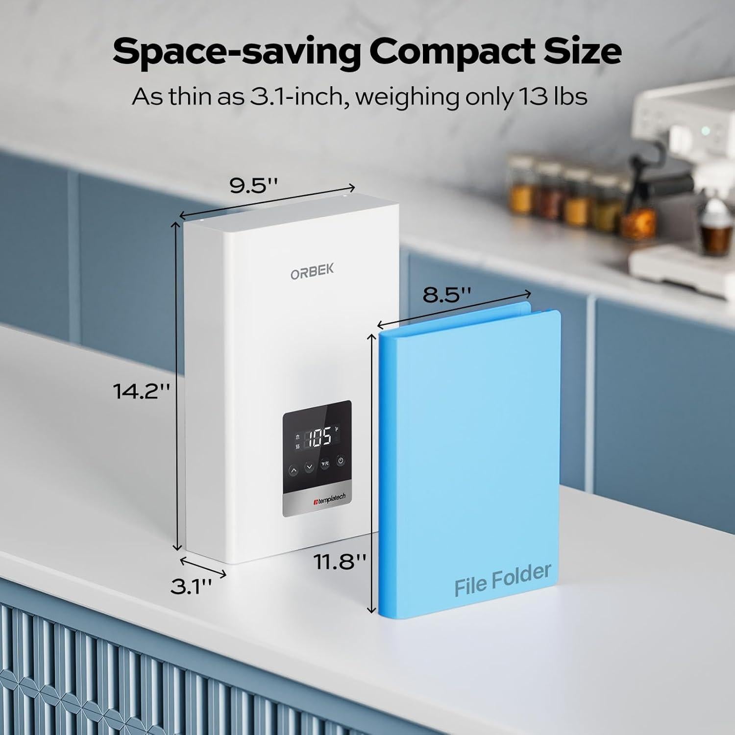 Calentador de Agua Eléctrico Sin Tanque Orbek 14kW 240V
