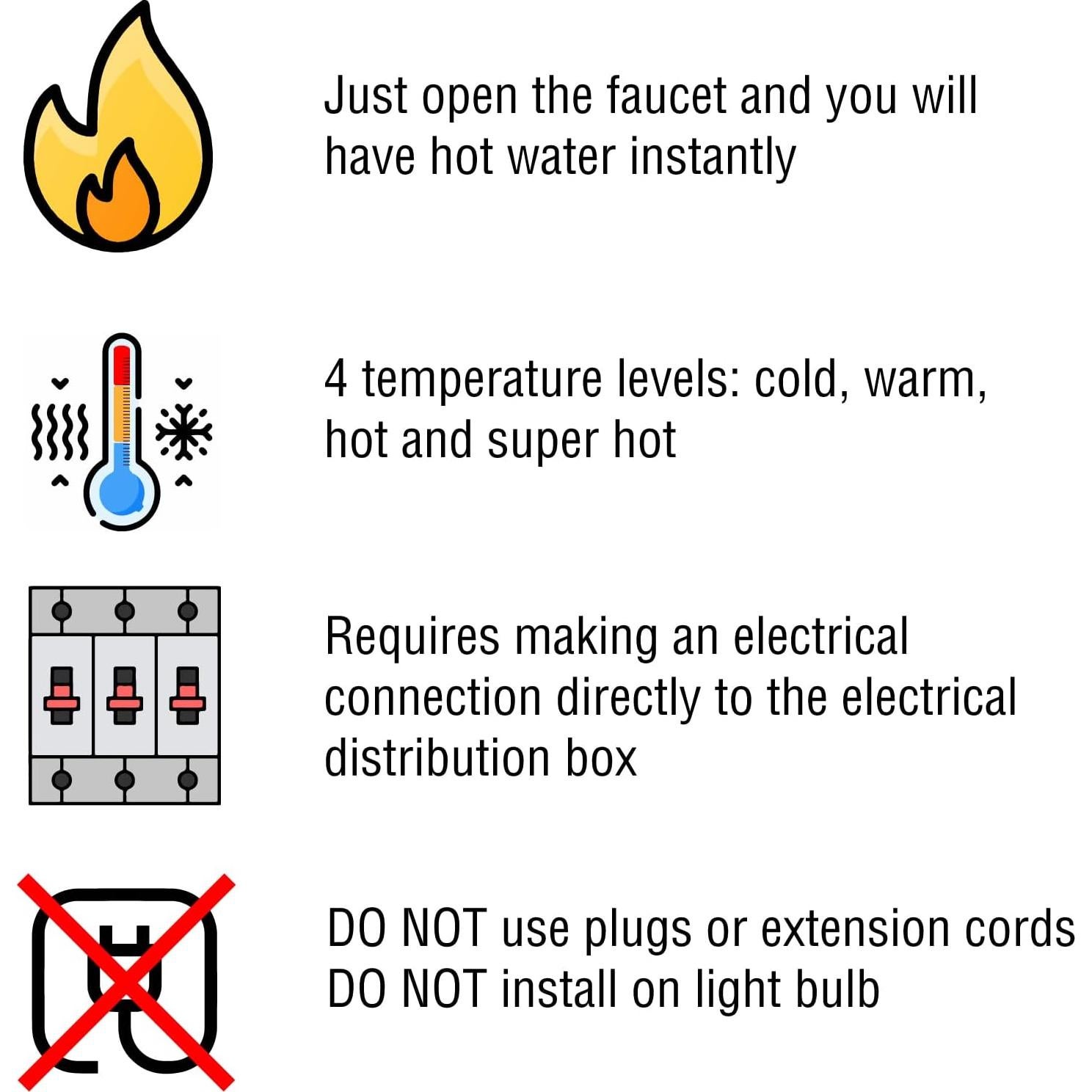 Ducha eléctrica FAME SUPERDUCHA 4400W 4 temperaturas 110V
