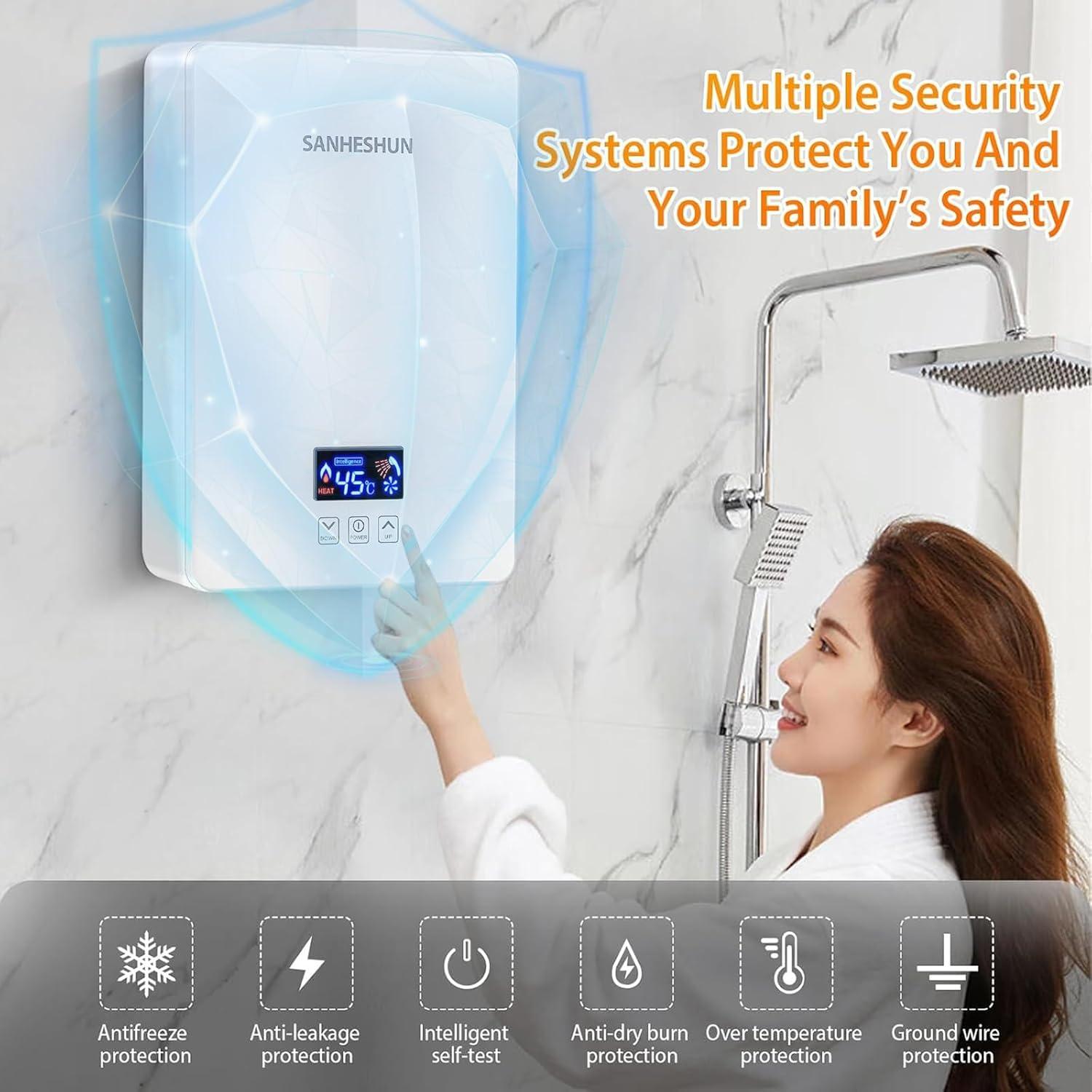 Calentador de Agua Eléctrico Instantáneo Sanheshun 6000W 220V