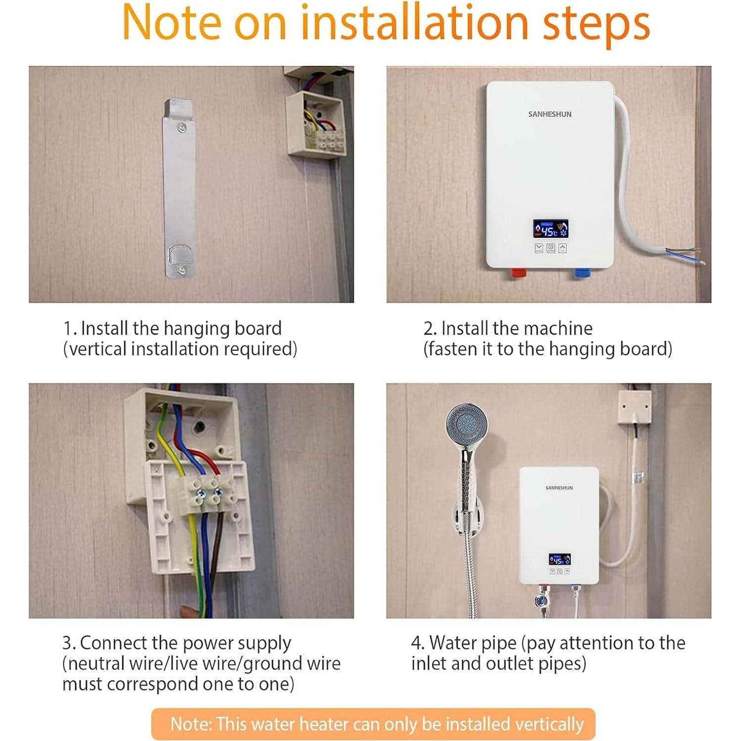 Calentador de Agua Eléctrico Instantáneo Sanheshun 6000W 220V