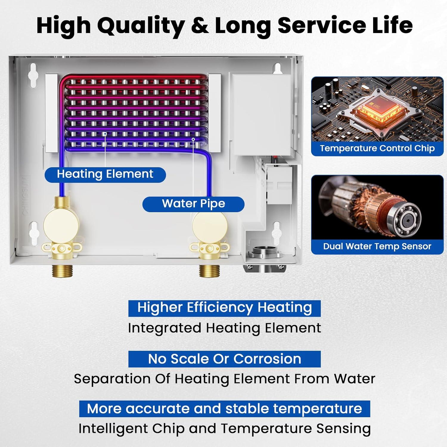 Calentador de Agua Eléctrico Sin Tanque Kweetle 13kW 240V
