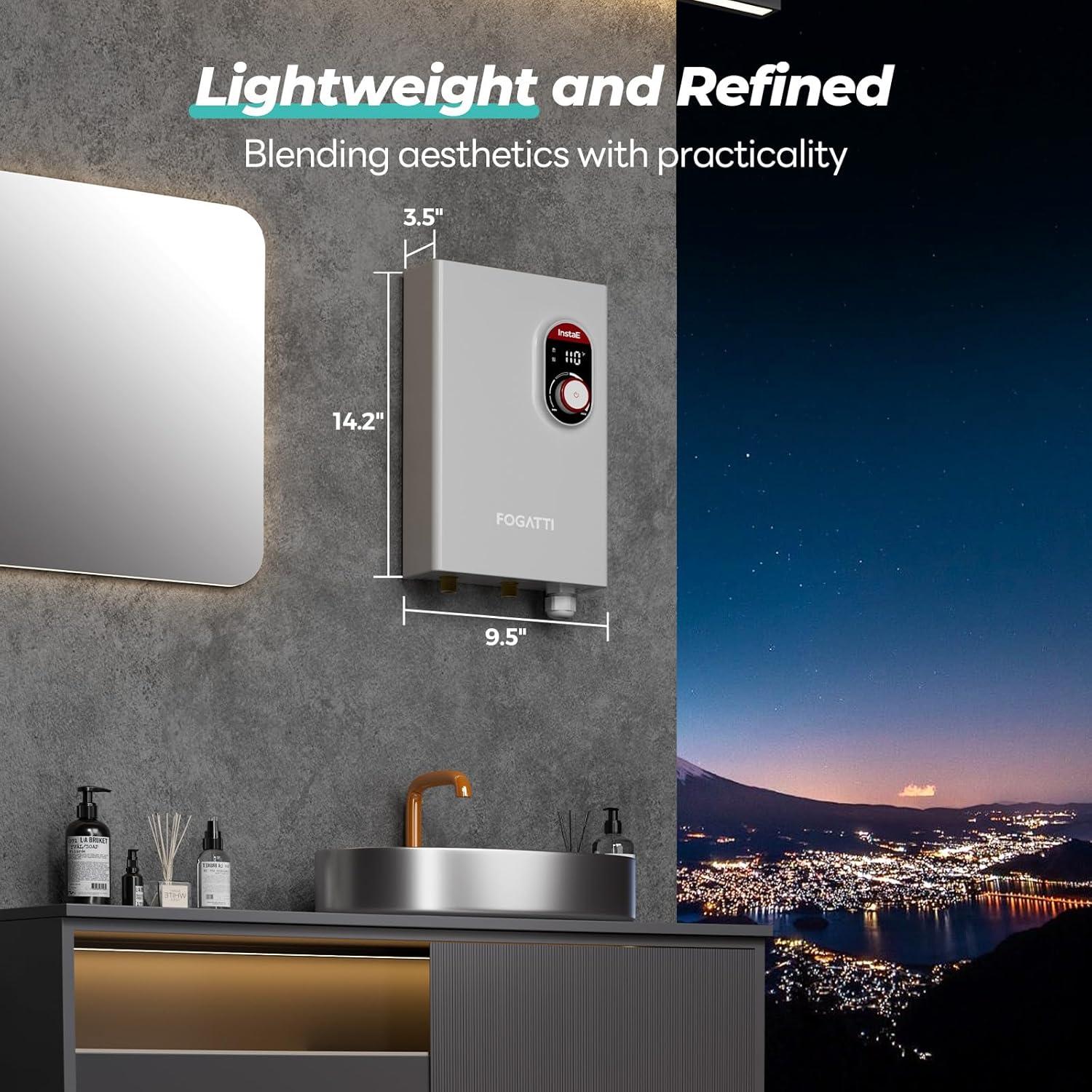 Calentador de Agua Eléctrico FOGATTI 14kW Sin Tanque 12.5 LPM