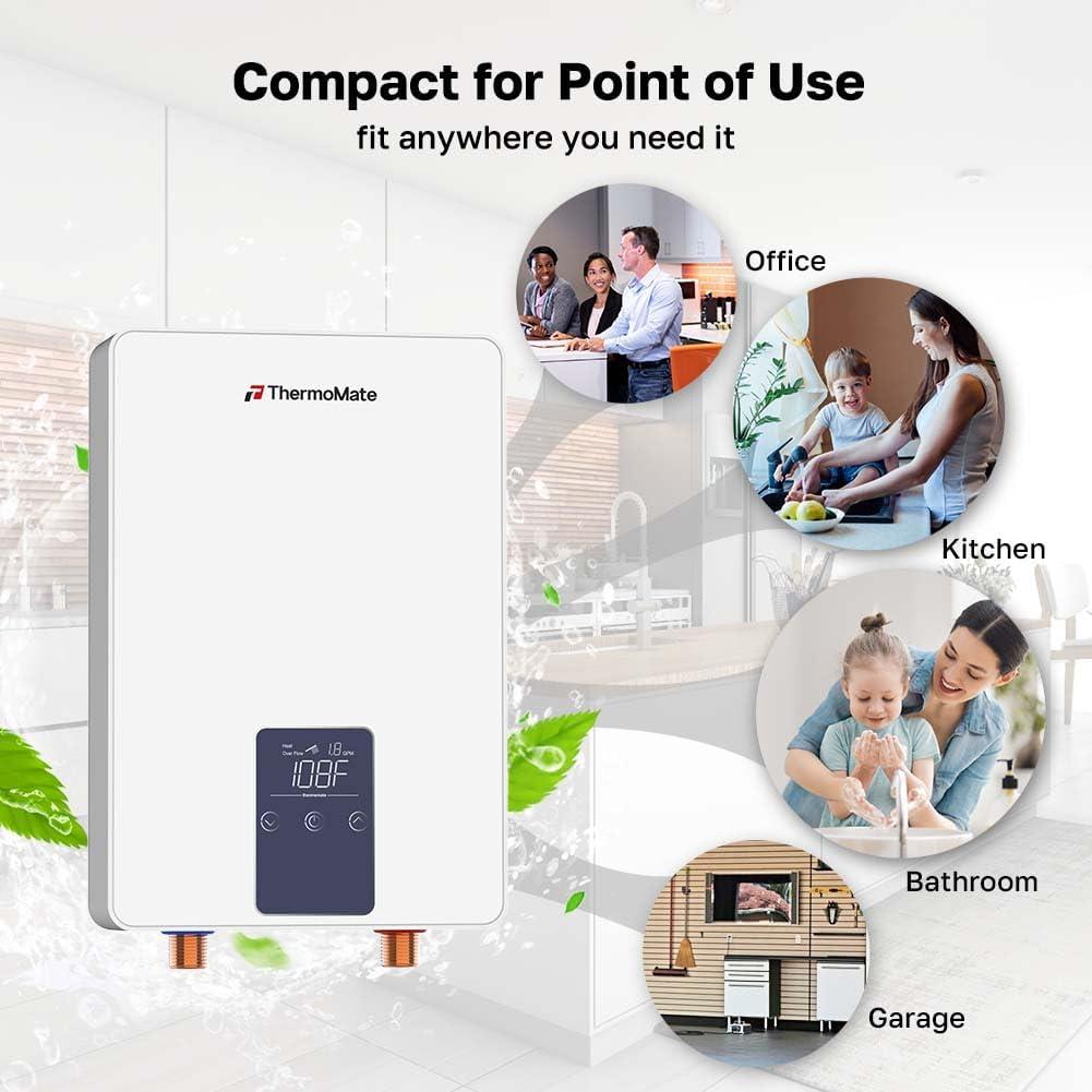 Calentador de Agua Eléctrico ThermoMate 4.5kW 120V Compacto