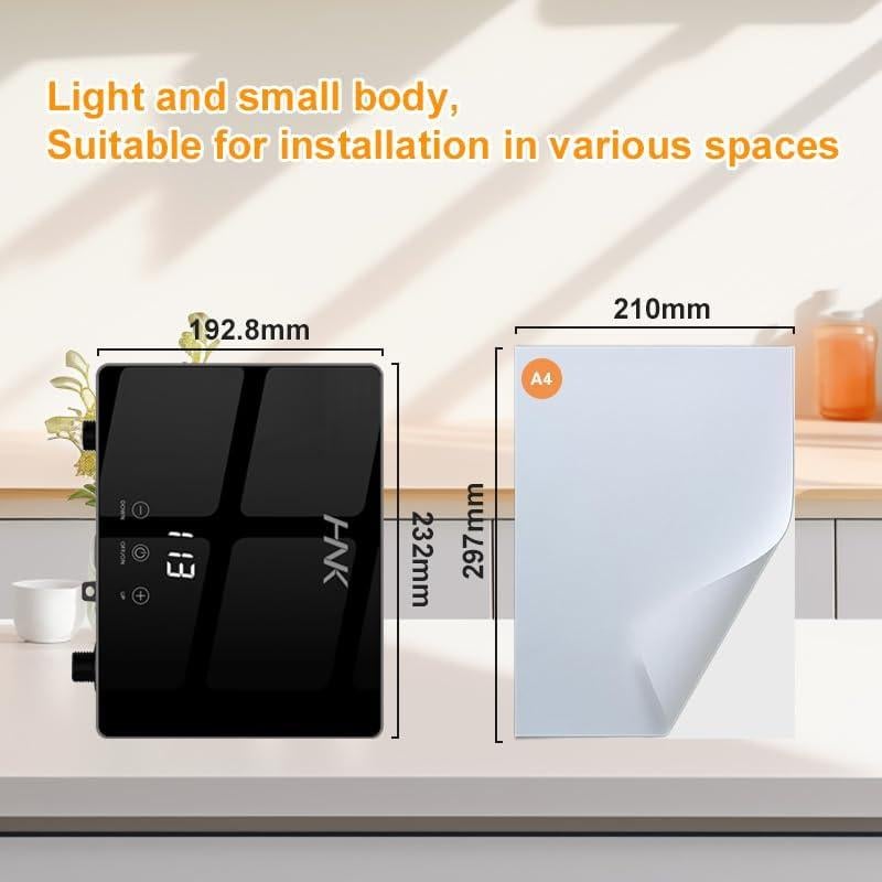 Calentador de Agua Eléctrico Sin Tanque HNK 3500W 110V Negro