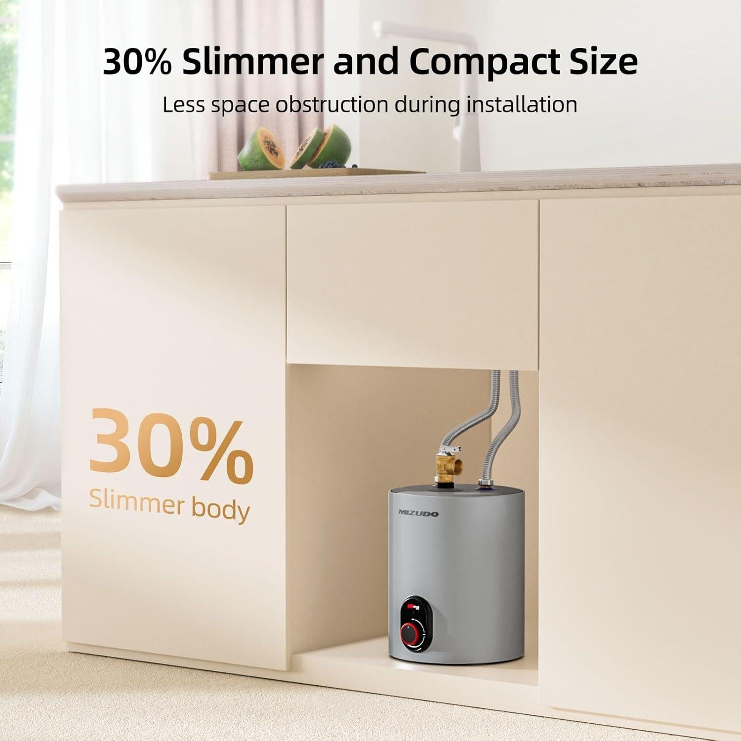 Calentador de Agua Eléctrico MIZUDO 5.68L 120V Compacto